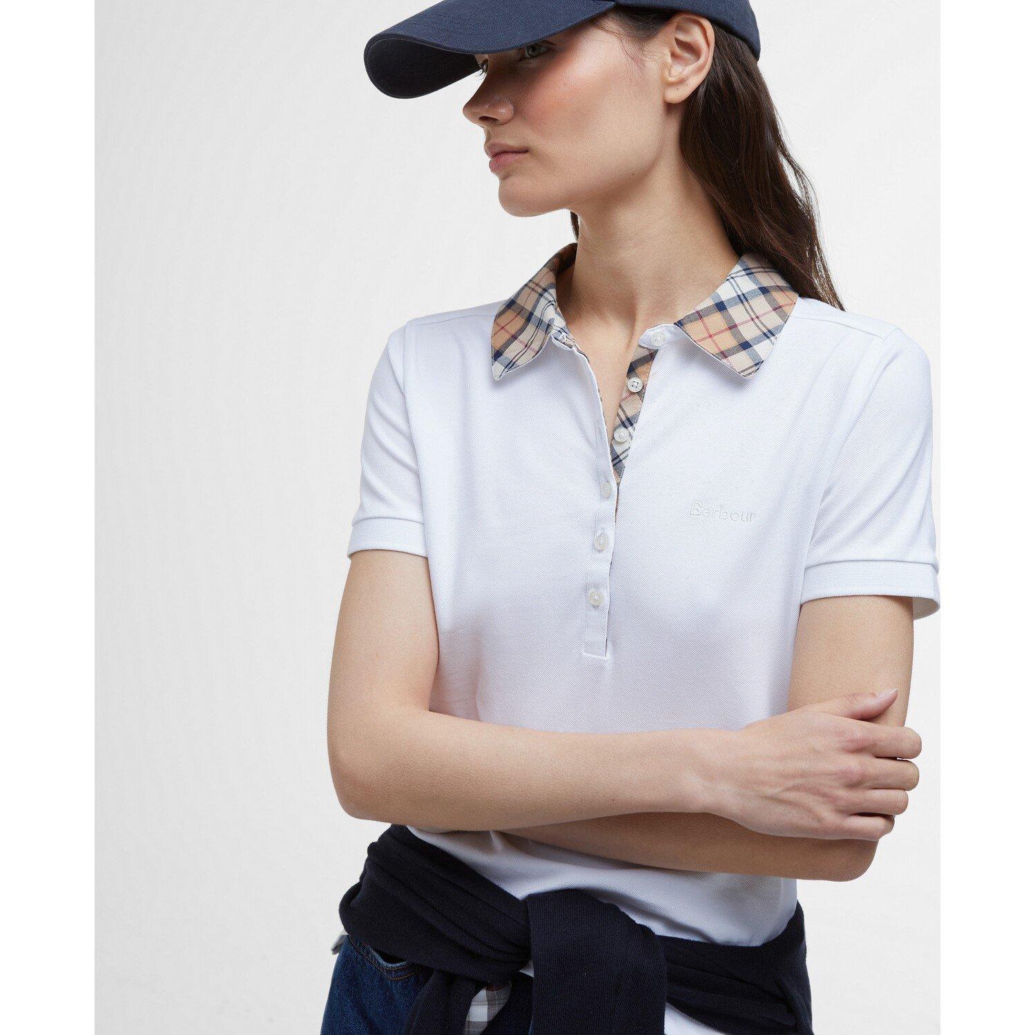 White/Hessian - Barbour - Women's Short Sleeve Polo Shirt - 4