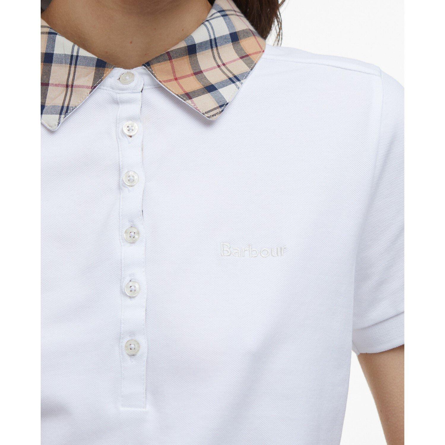 White/Hessian - Barbour - Women's Short Sleeve Polo Shirt - 5