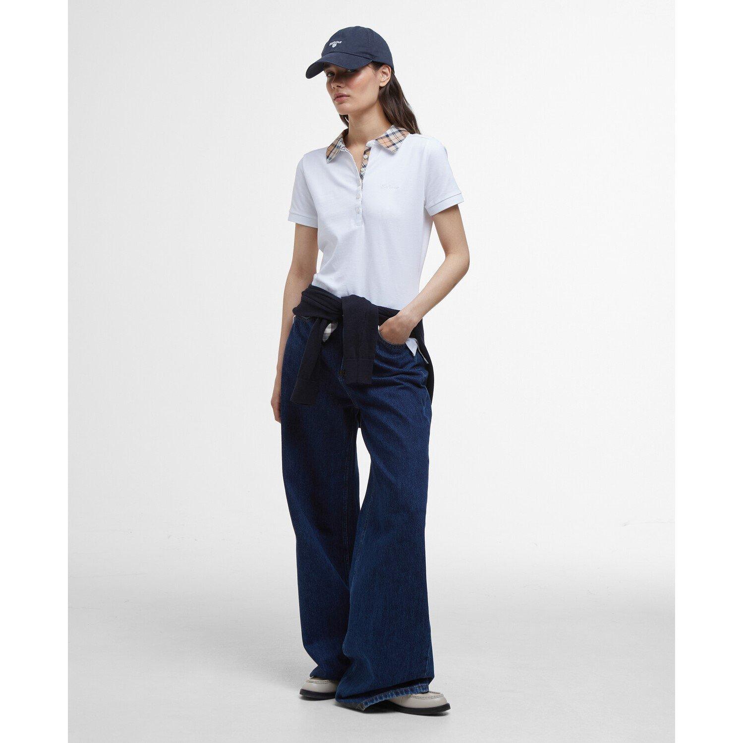 White/Hessian - Barbour - Women's Short Sleeve Polo Shirt - 6