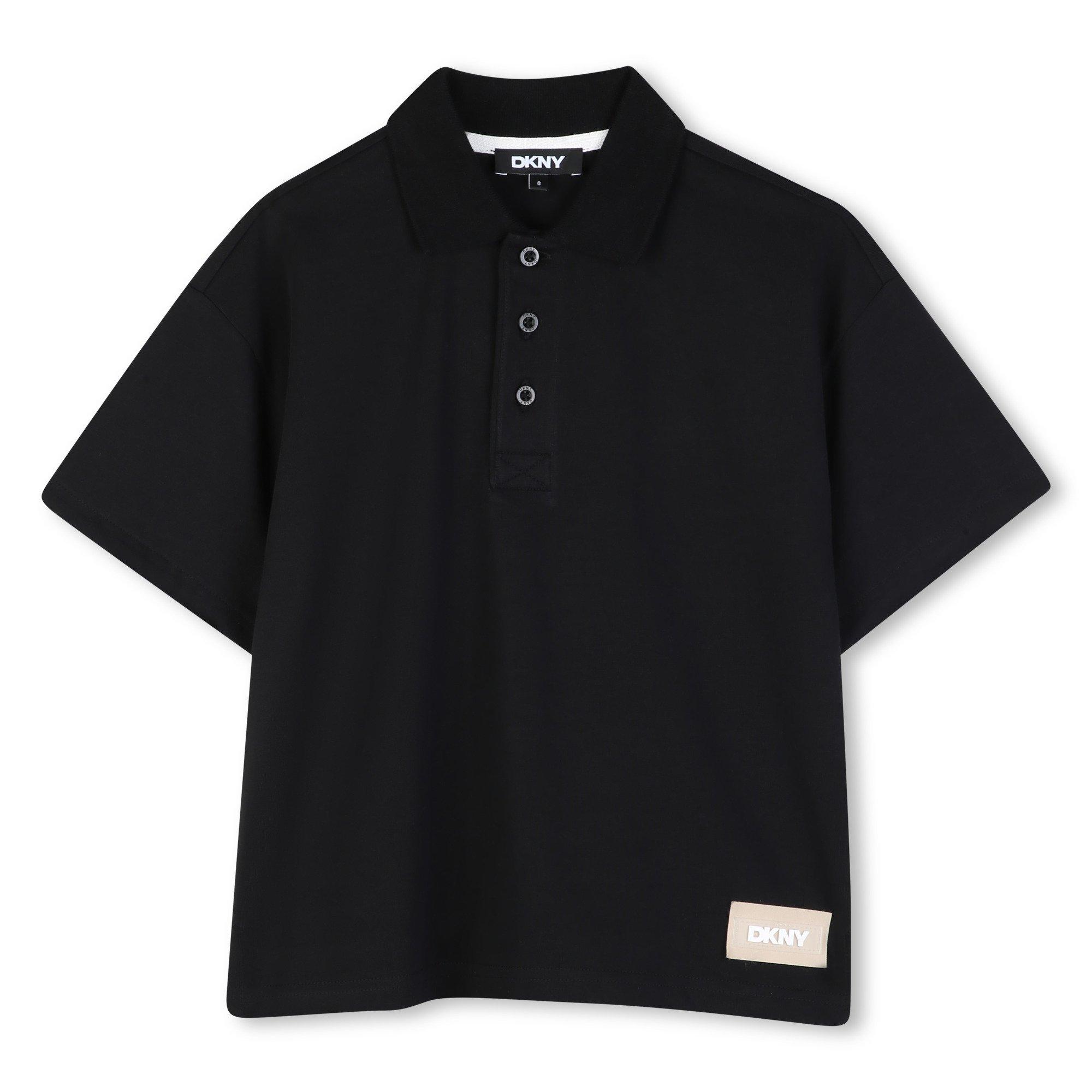 Black - DKNY - Kids' Short Sleeve Polo Shirt - 1