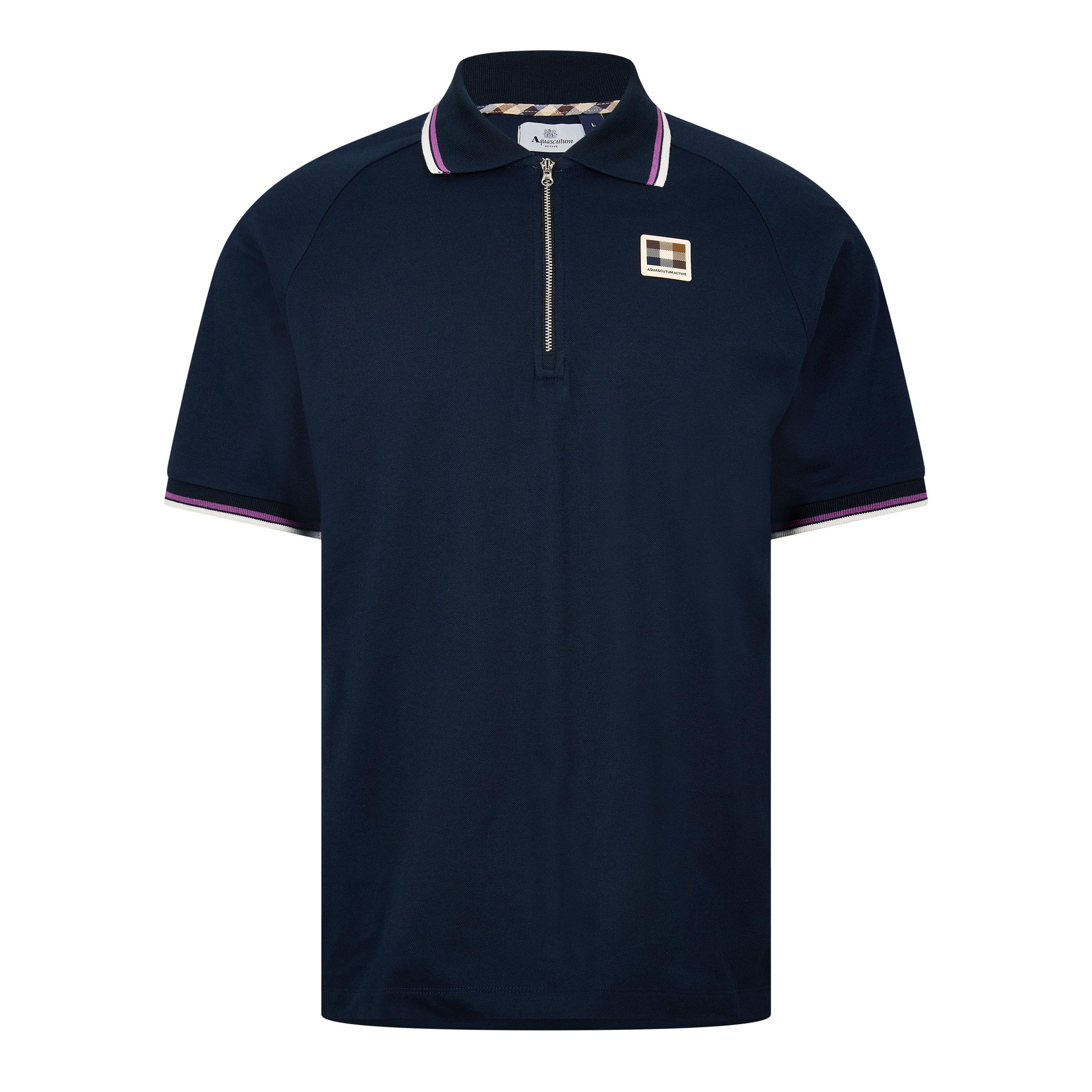 Navy - Aquascutum - Men's Short Sleeve Polo Shirt - 1