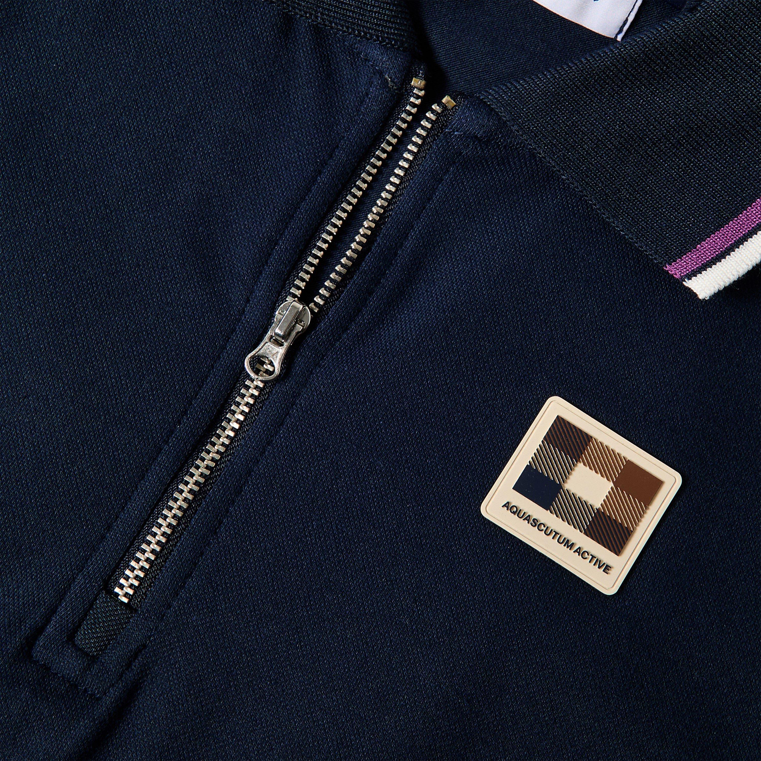 Navy - Aquascutum - AquAct Zip Polo Sn62 - 3