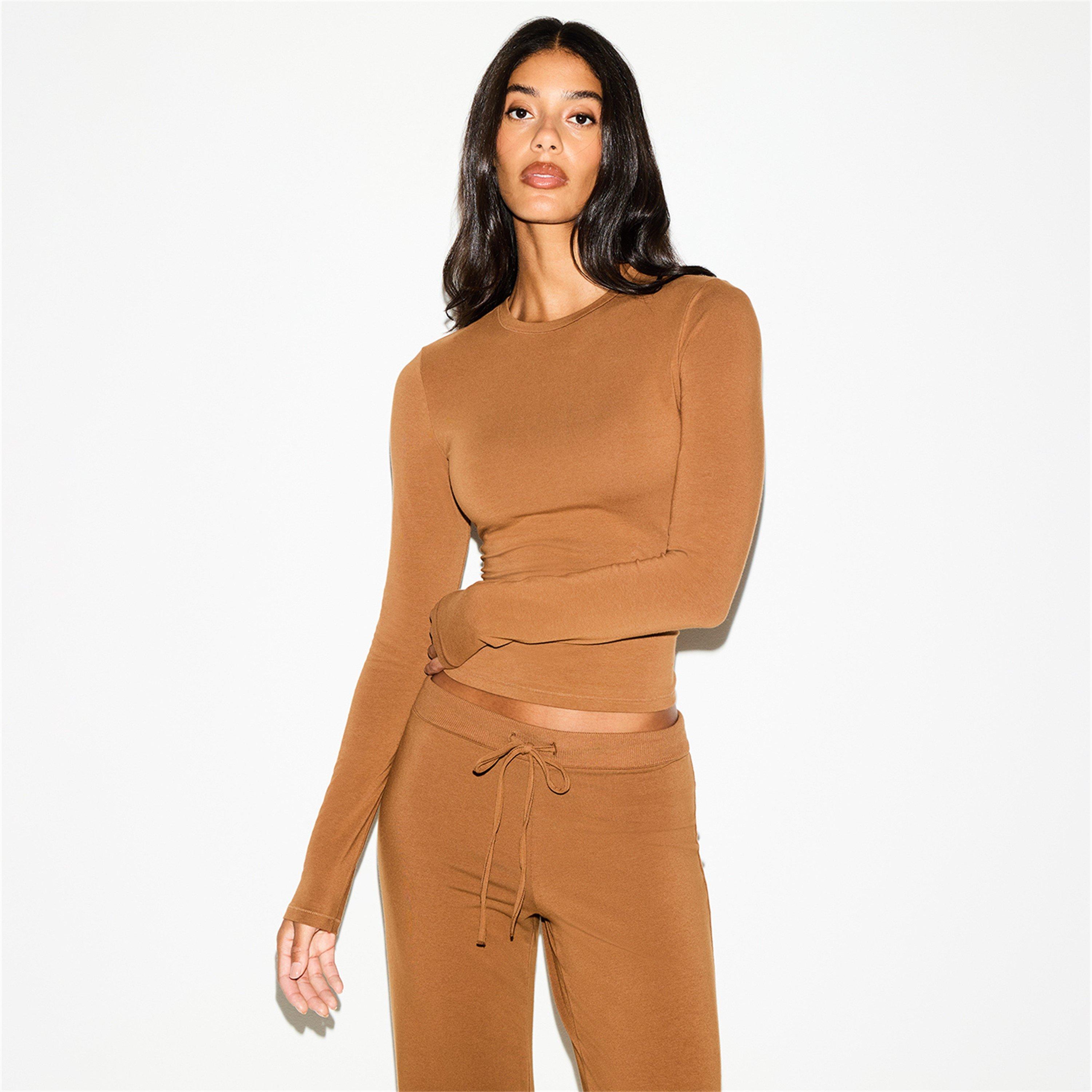 Chai - SKIMS - Womens Cotton Jersey Straight Leg Pant - 2