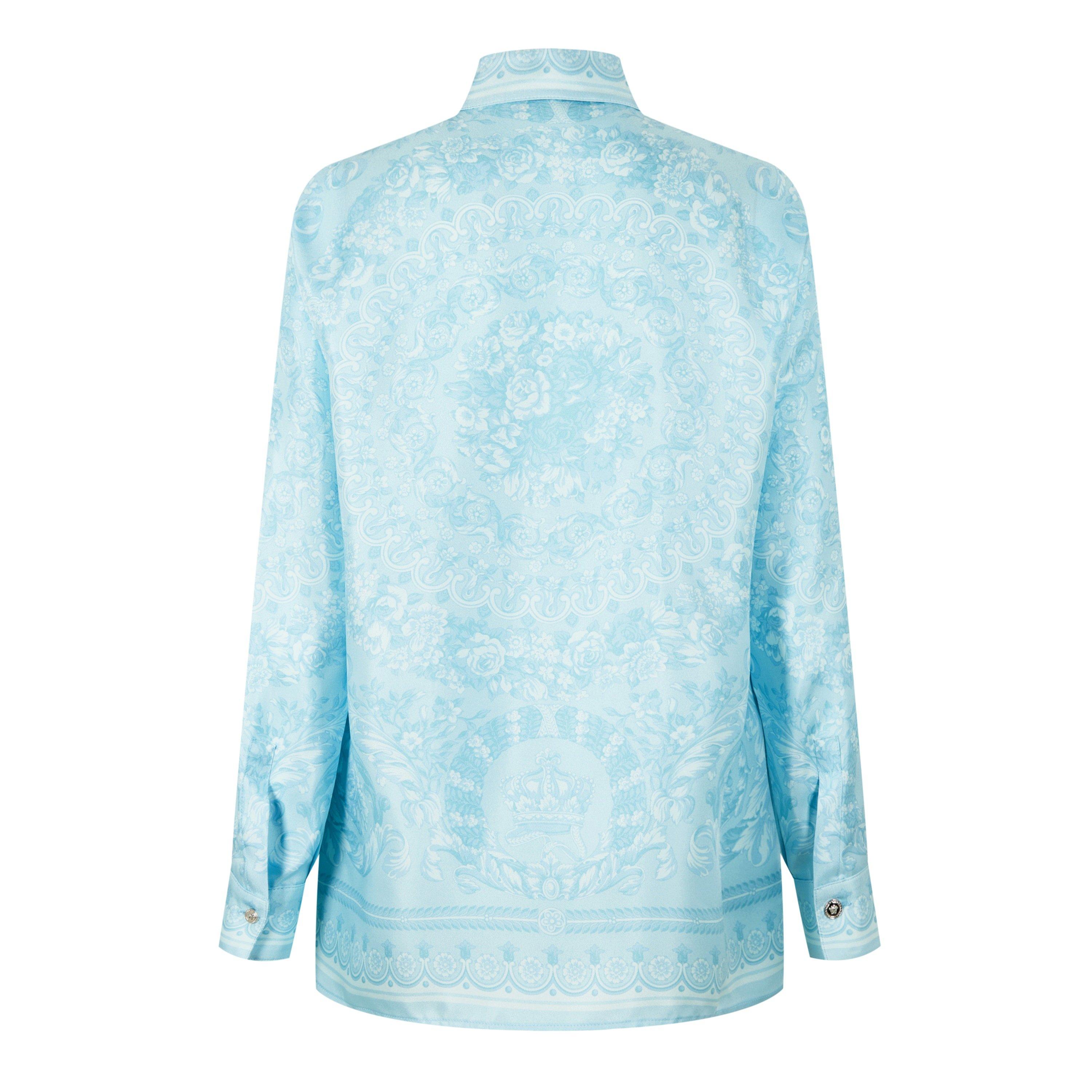 Pale Blue - Versace - Barocco Silk Shirt - 6
