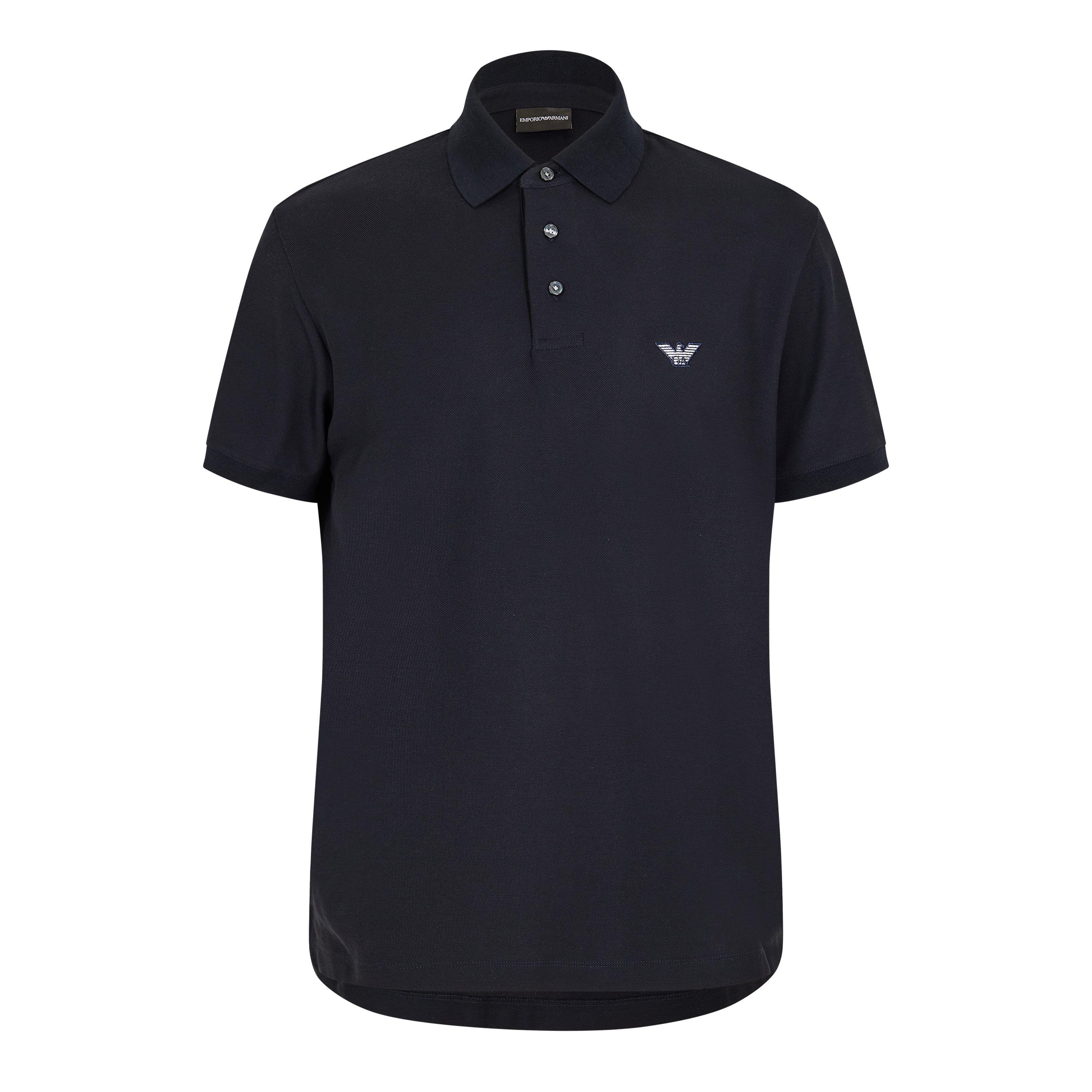 Navy - Emporio Armani - Men's Short Sleeve Polo Shirt - 1