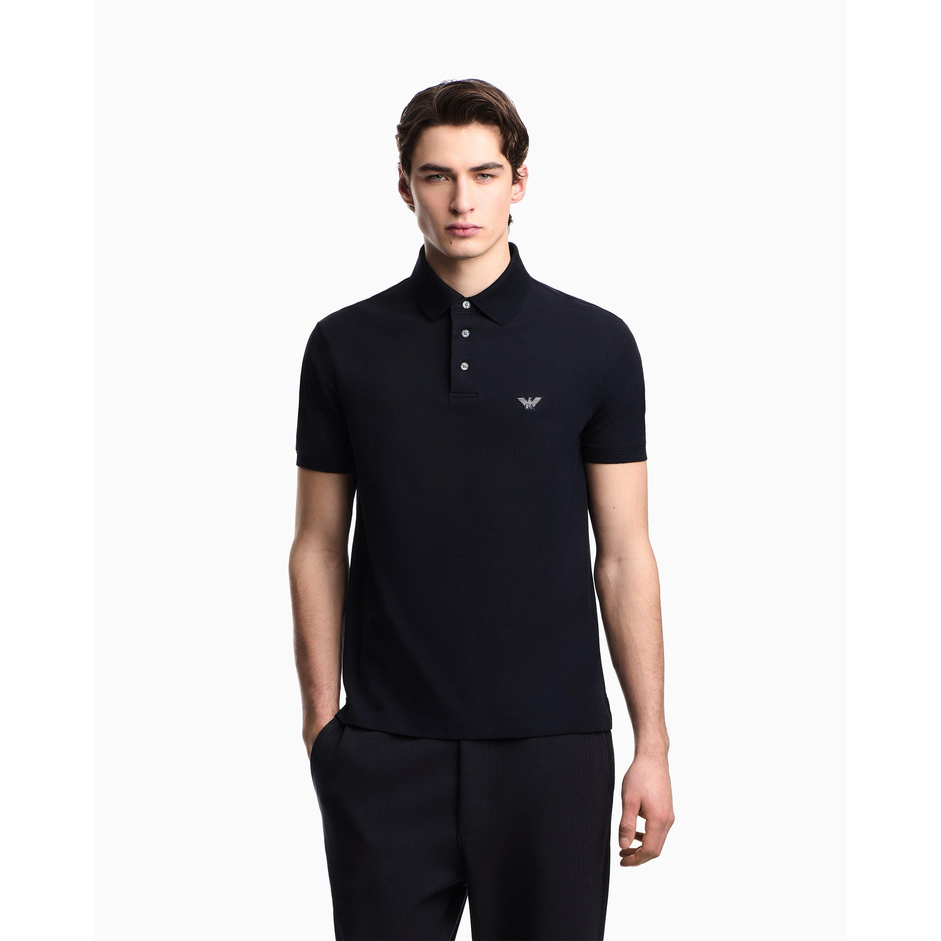 Navy - Emporio Armani - Men's Short Sleeve Polo Shirt - 3