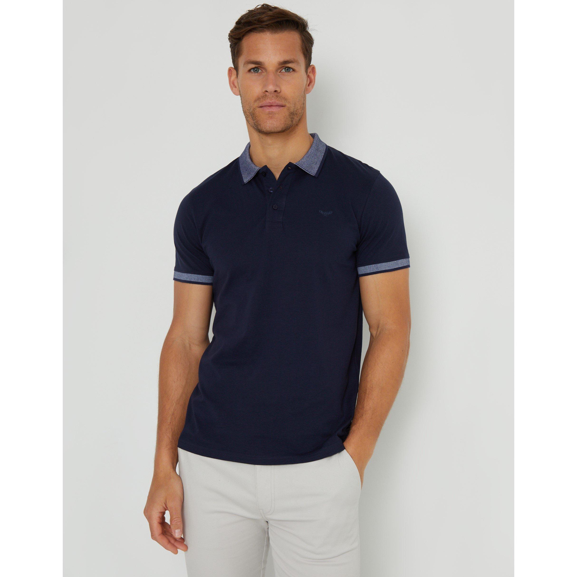 Threadbare Men's Tb Shandy Short-Sleeve Polo Shirt - Navy - Medium