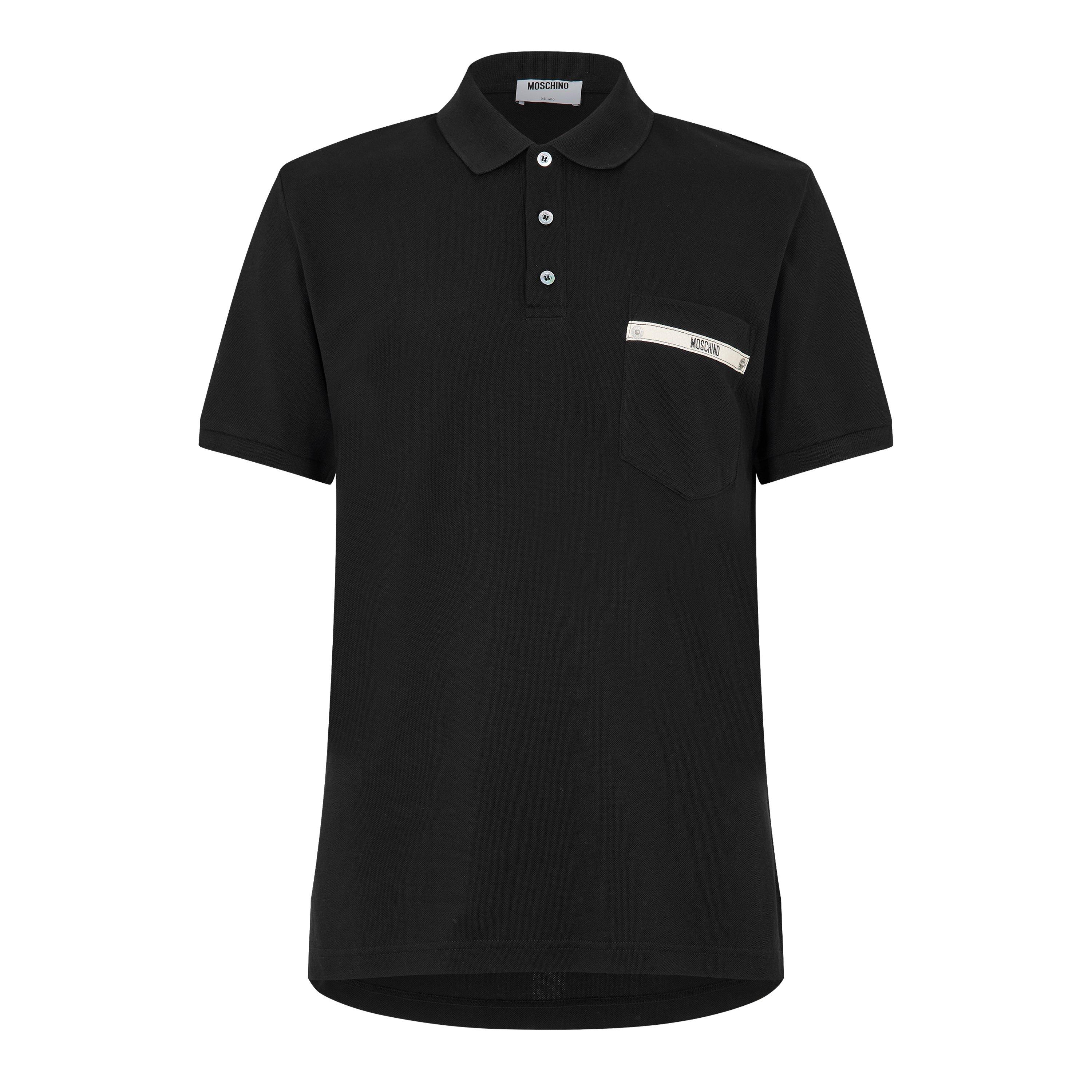 Moschino Men's Tape Short Sleeve Polo Shirt - Black - XL