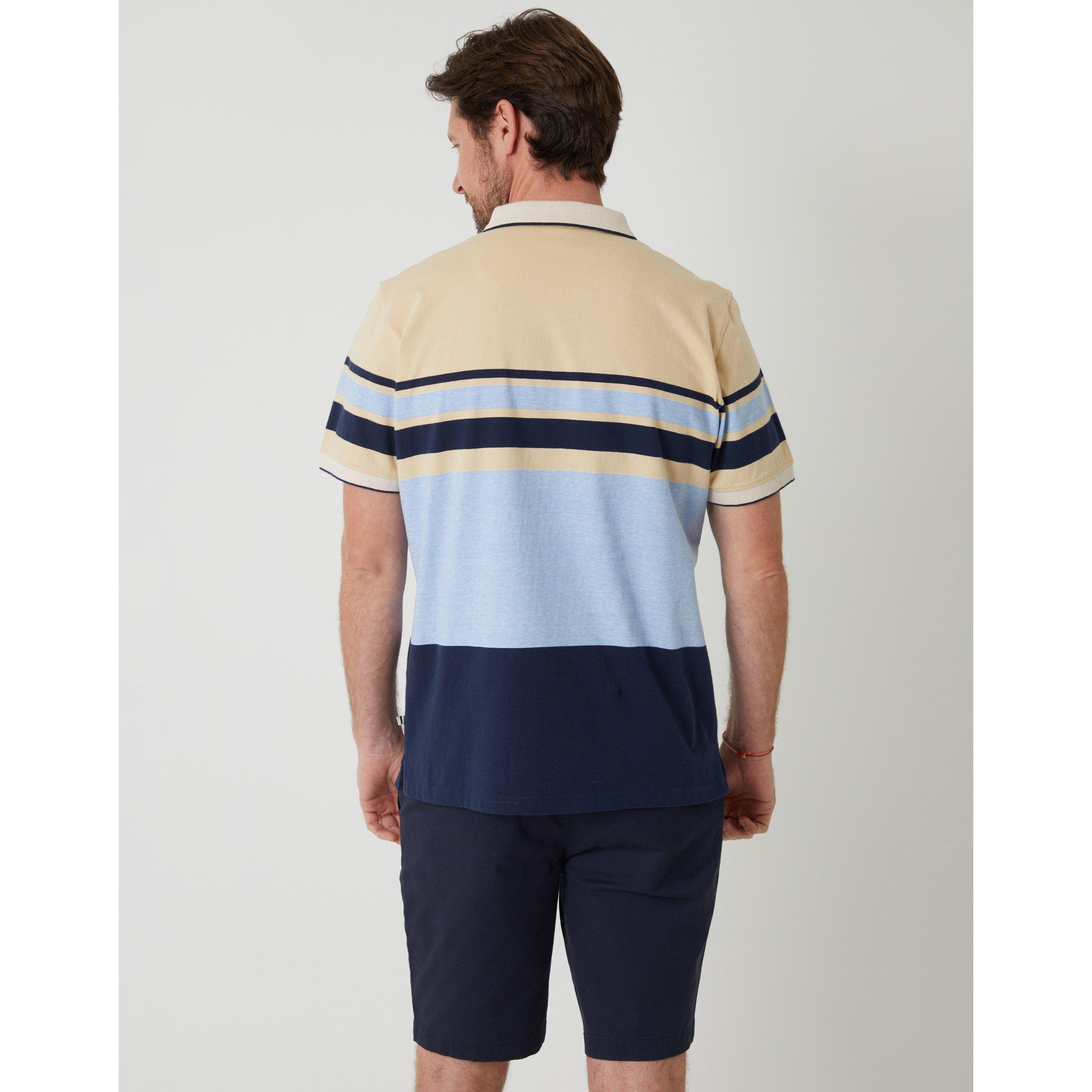 Nvy/St Stripe - Saltwell - Saltwel Zipped Short-Sleeve Polo Shirt - 3