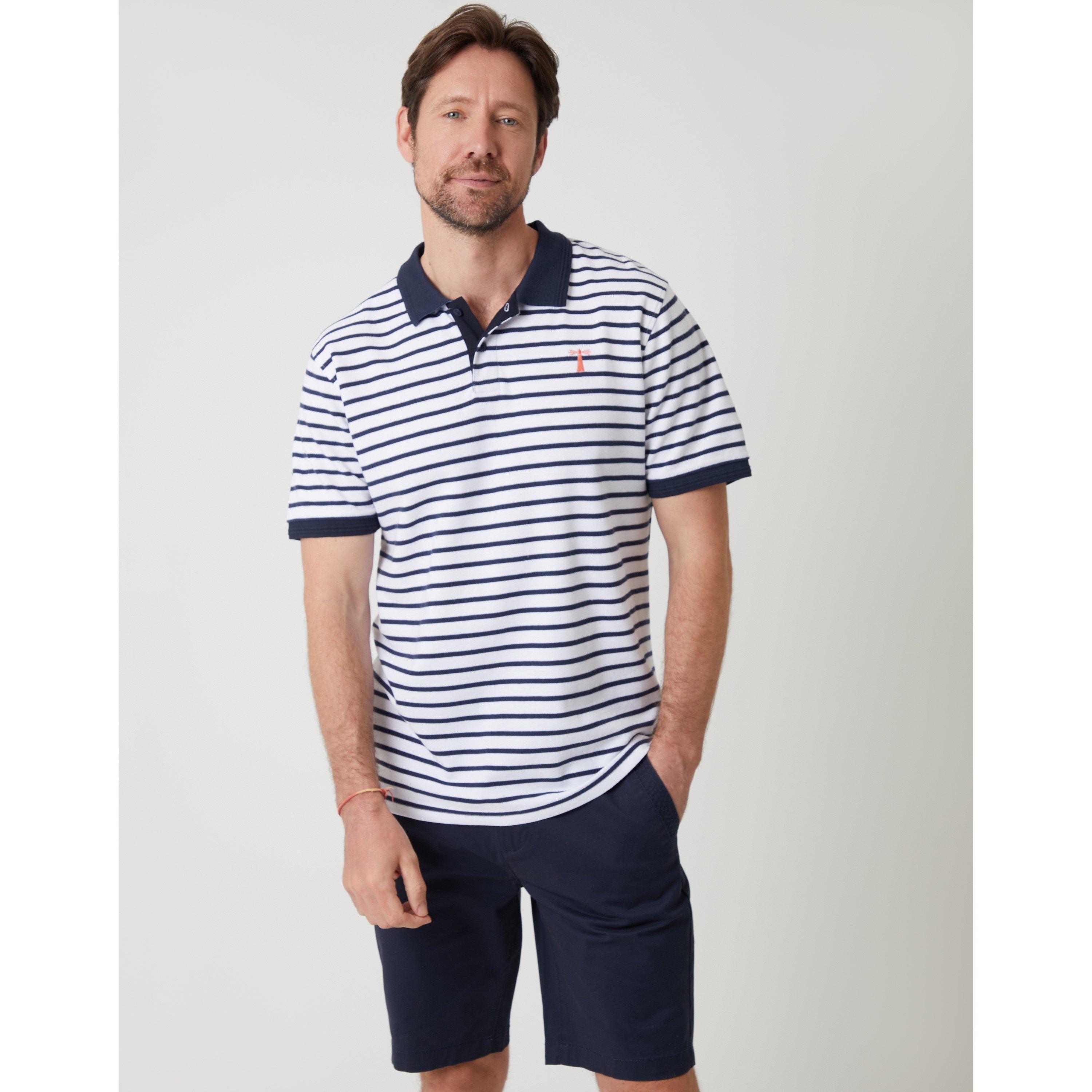 Navy/White - Saltwell - Men's Crail Short-Sleeve Polo Shirt - 1