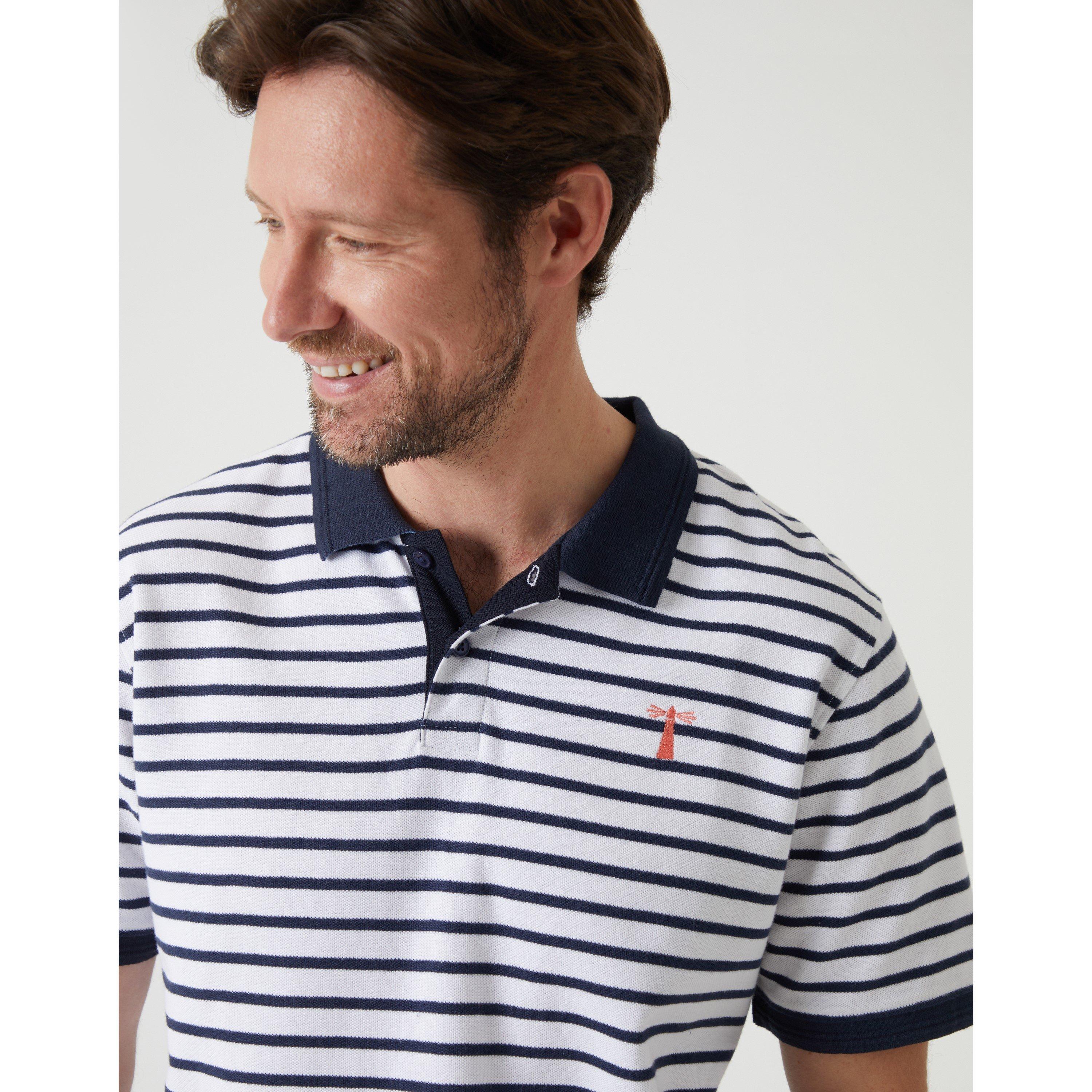 Navy/White - Saltwell - Men's Crail Short-Sleeve Polo Shirt - 4