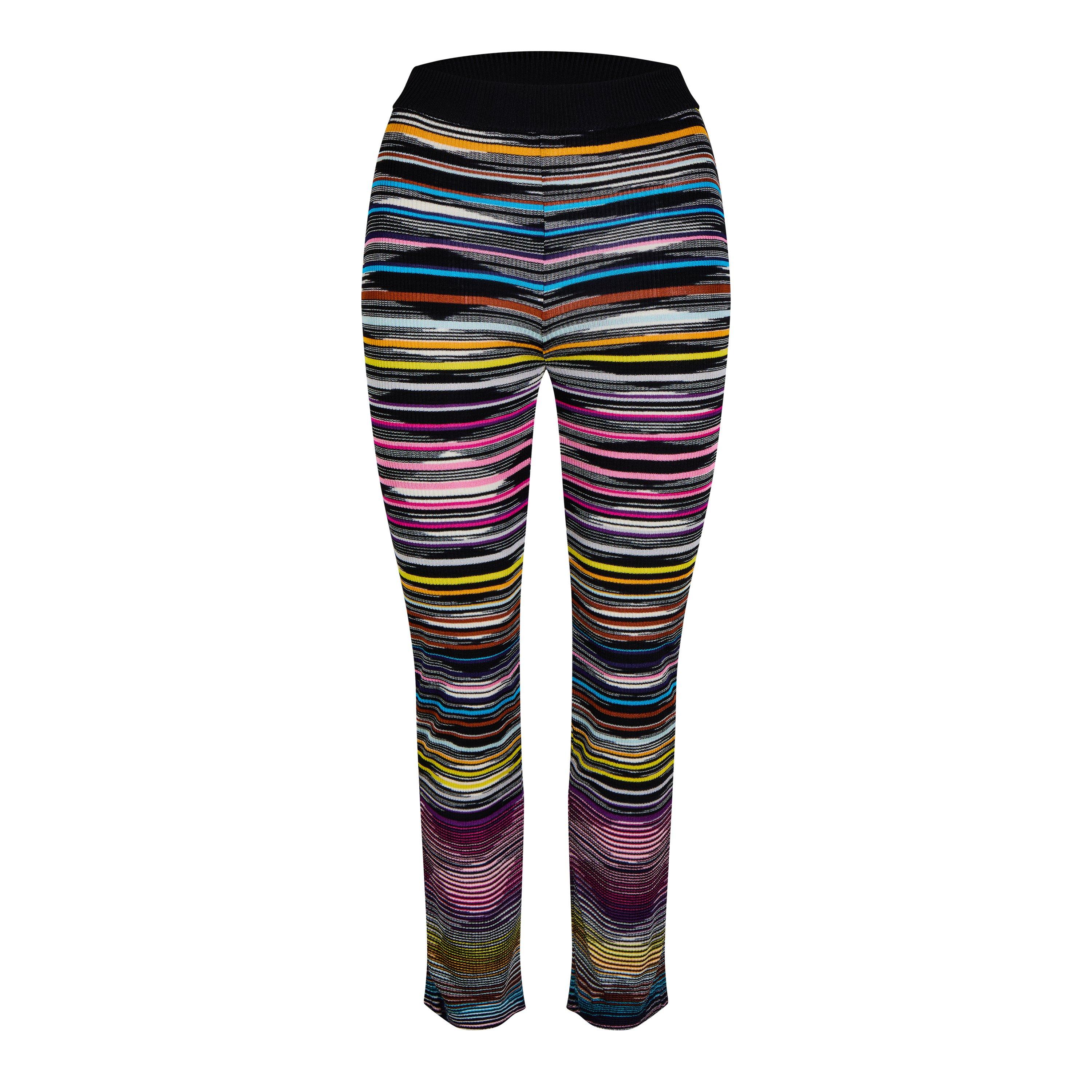 Multicolor Blk - Missoni - Women's Stripe Straight Leg Trousers - 1