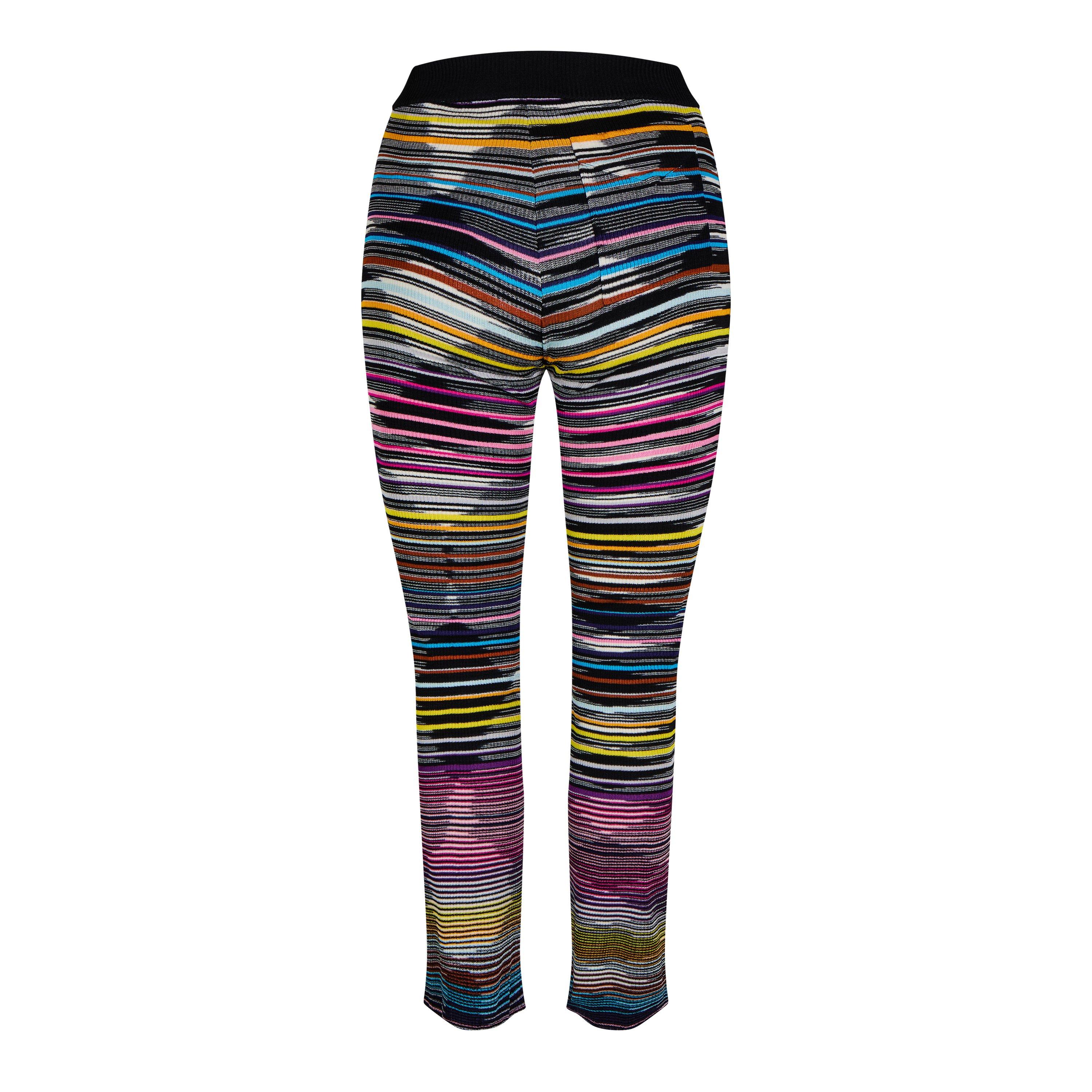 Multicolor Blk - Missoni - Women's Stripe Straight Leg Trousers - 2