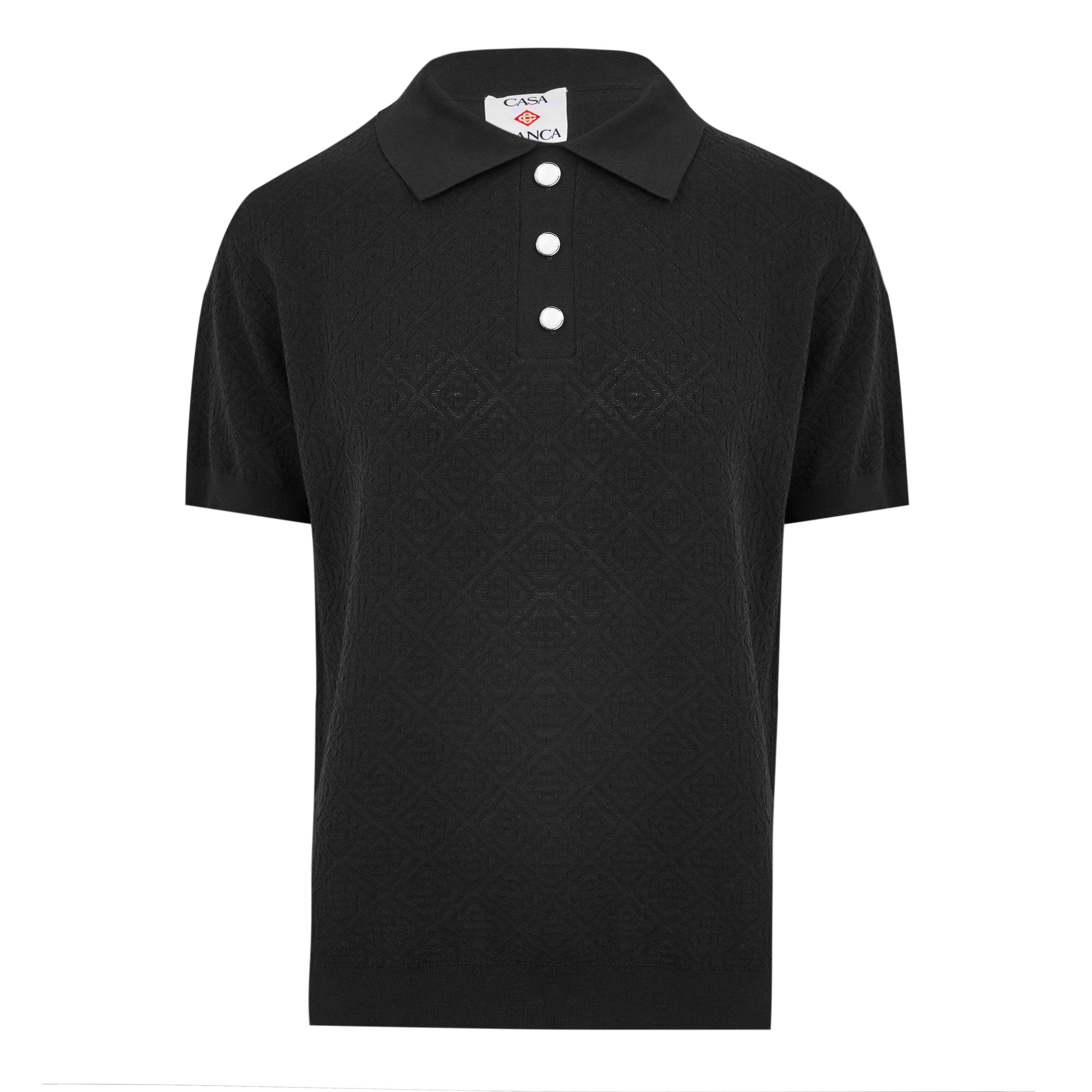 Casablanca Men's Short Sleeve Polo Shirt - Black - Medium