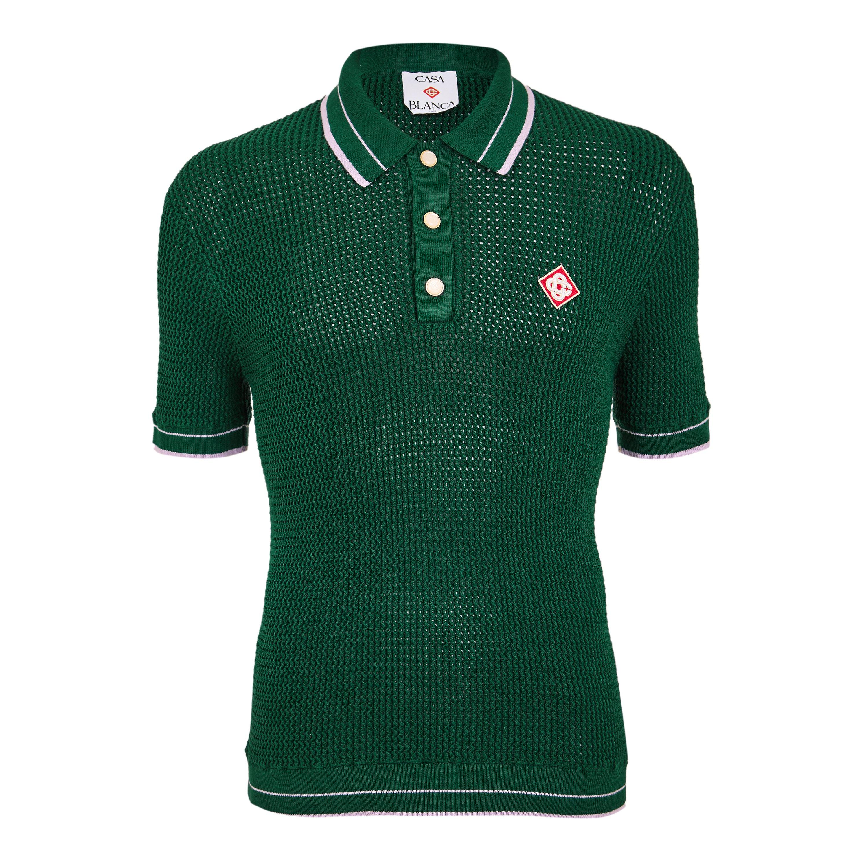 Casablanca Men's Short Sleeve Polo Shirt - Green - Medium