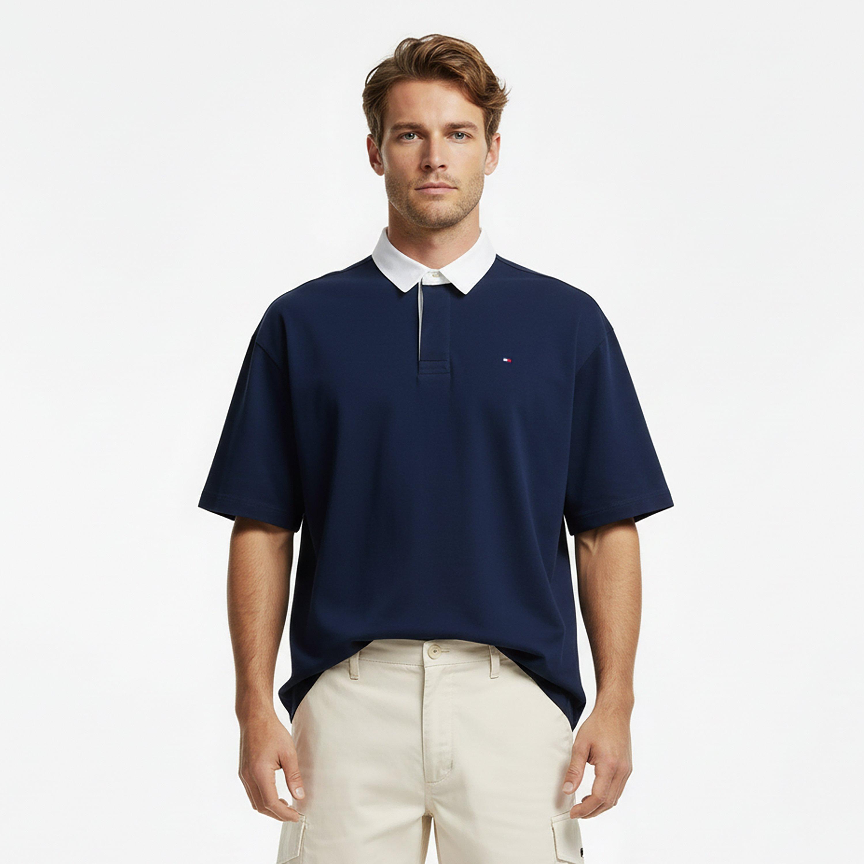 Carbon Navy - Tommy Hilfiger - Men's Back Flag Short Sleeve Polo Shirt - 3