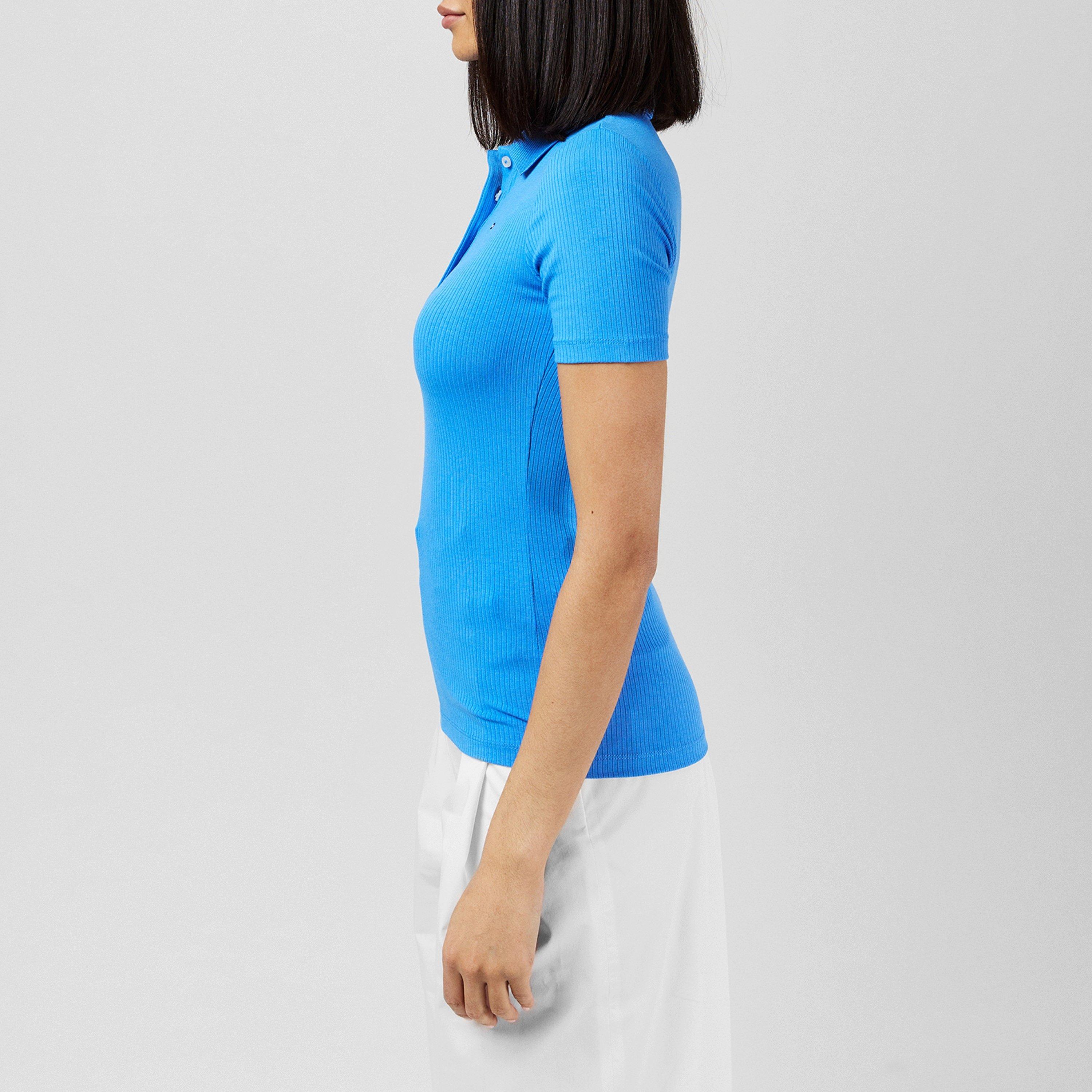 Blue Spell - Tommy Hilfiger - Women's Ribbed Logo Short-Sleeve Polo Shirt - 2