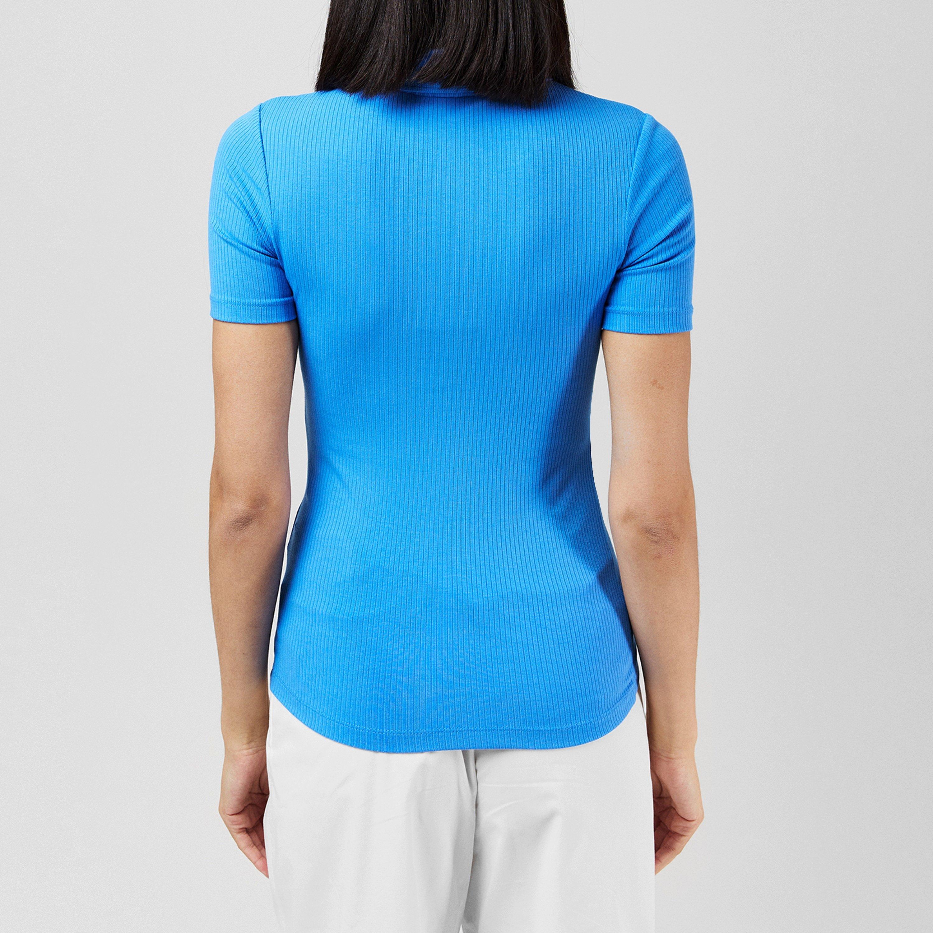 Blue Spell - Tommy Hilfiger - Women's Ribbed Logo Short-Sleeve Polo Shirt - 3