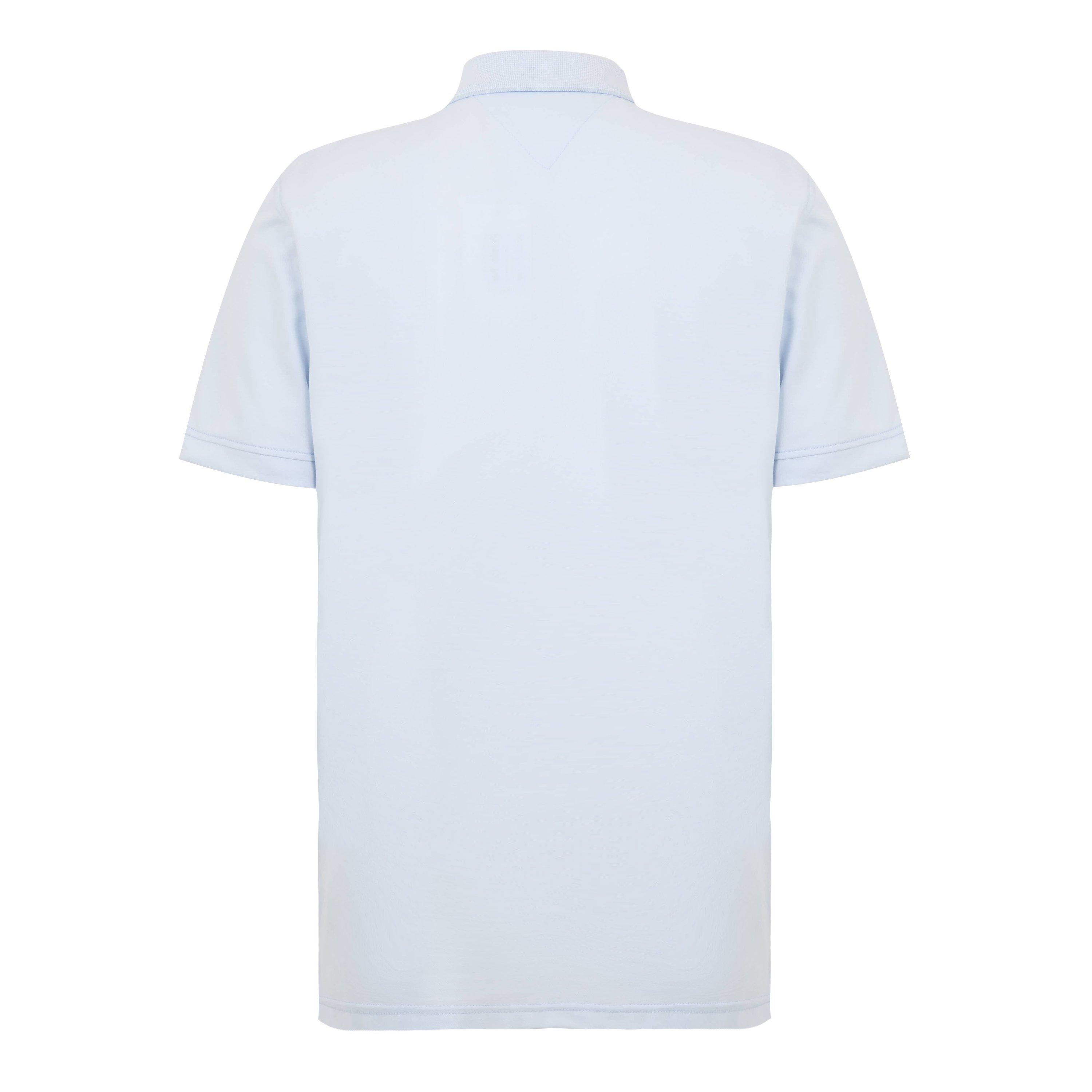 Breezy Blu/Wht - Tommy Hilfiger - Men's DC Zipped Short Sleeve Polo Shirt - 2