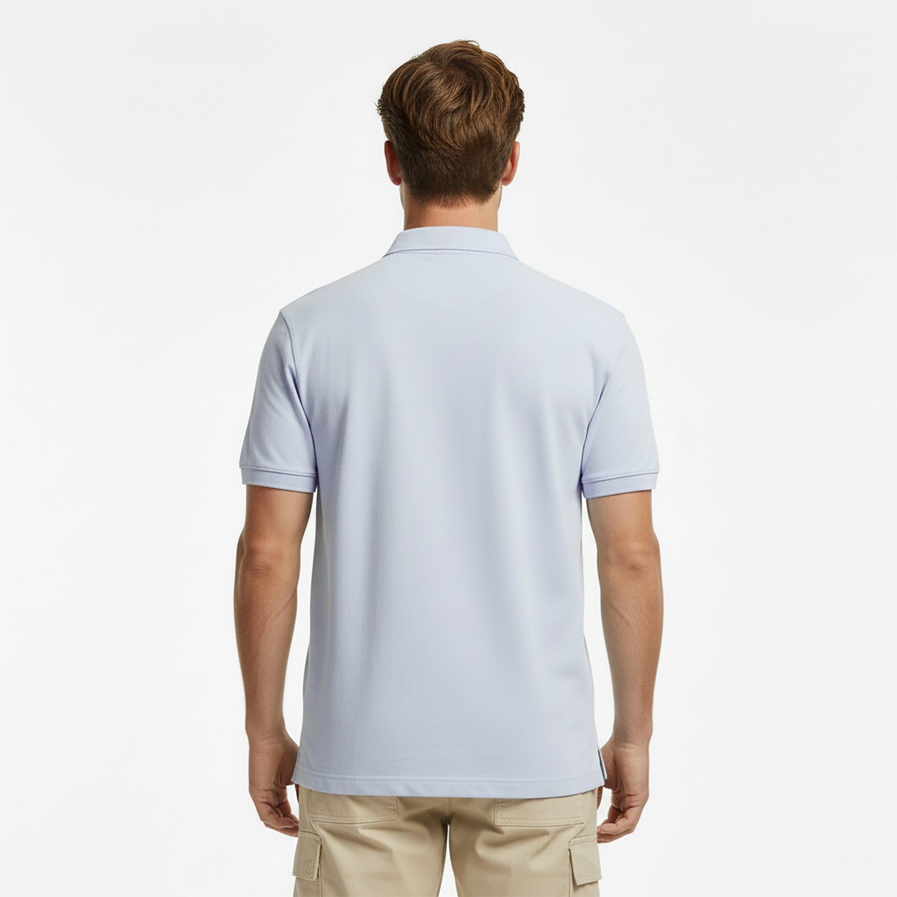 Breezy Blu/Wht - Tommy Hilfiger - Men's DC Zipped Short Sleeve Polo Shirt - 4