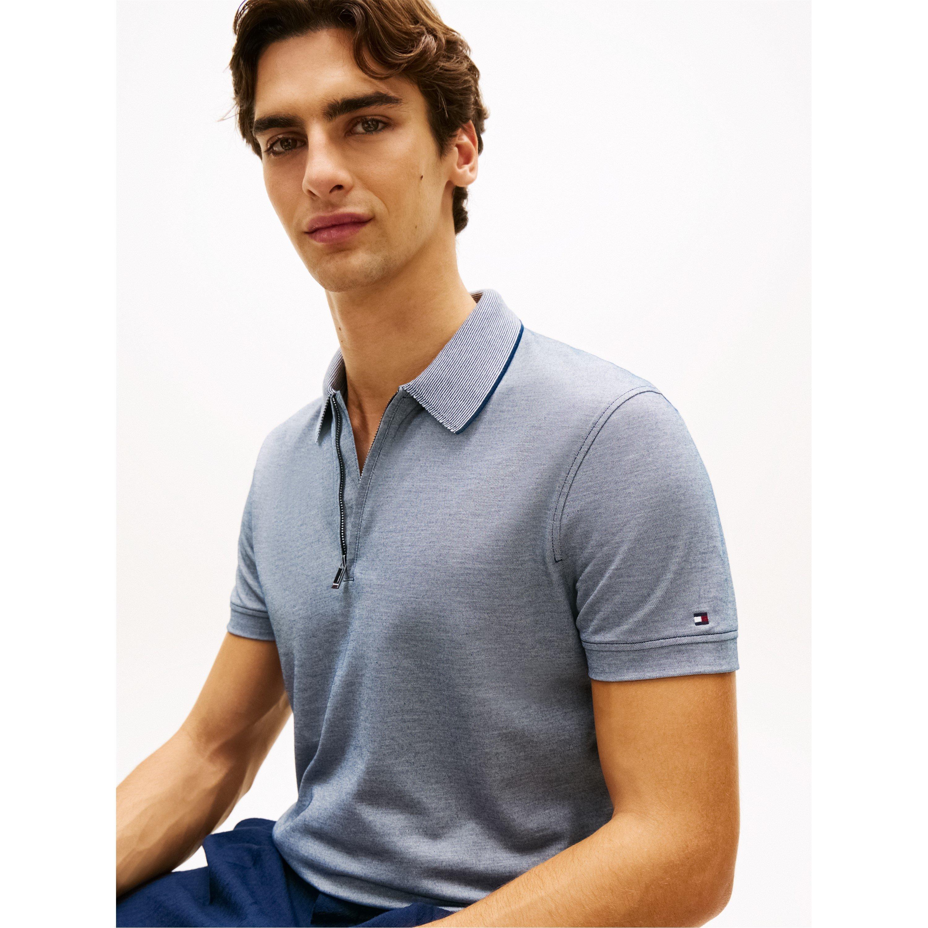 Navy Iris/White - Tommy Hilfiger - Tommy DC Zip Polo Sn62 - 4