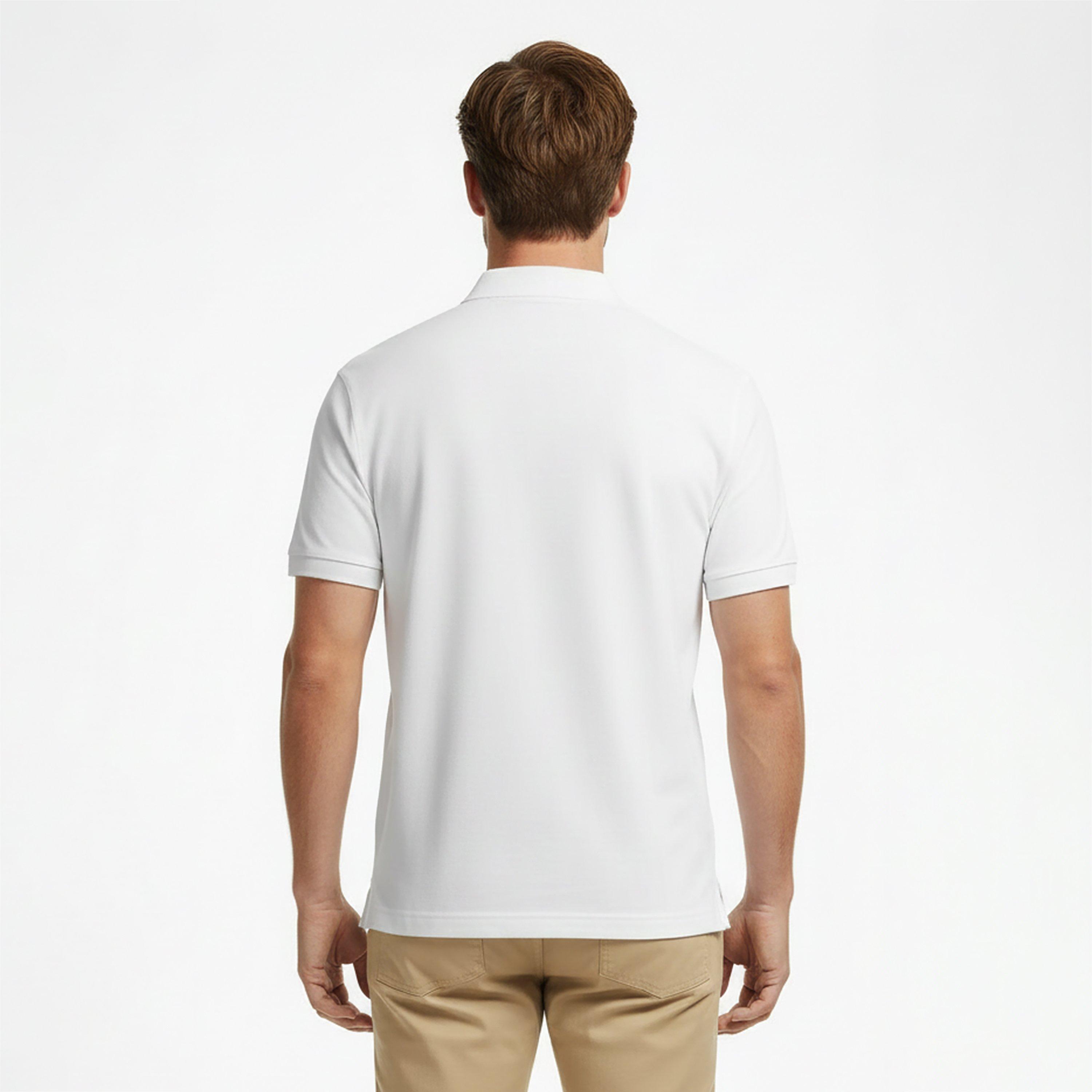 Ivory/White - Tommy Hilfiger - Men's DC Zipped Short Sleeve Polo Shirt - 4