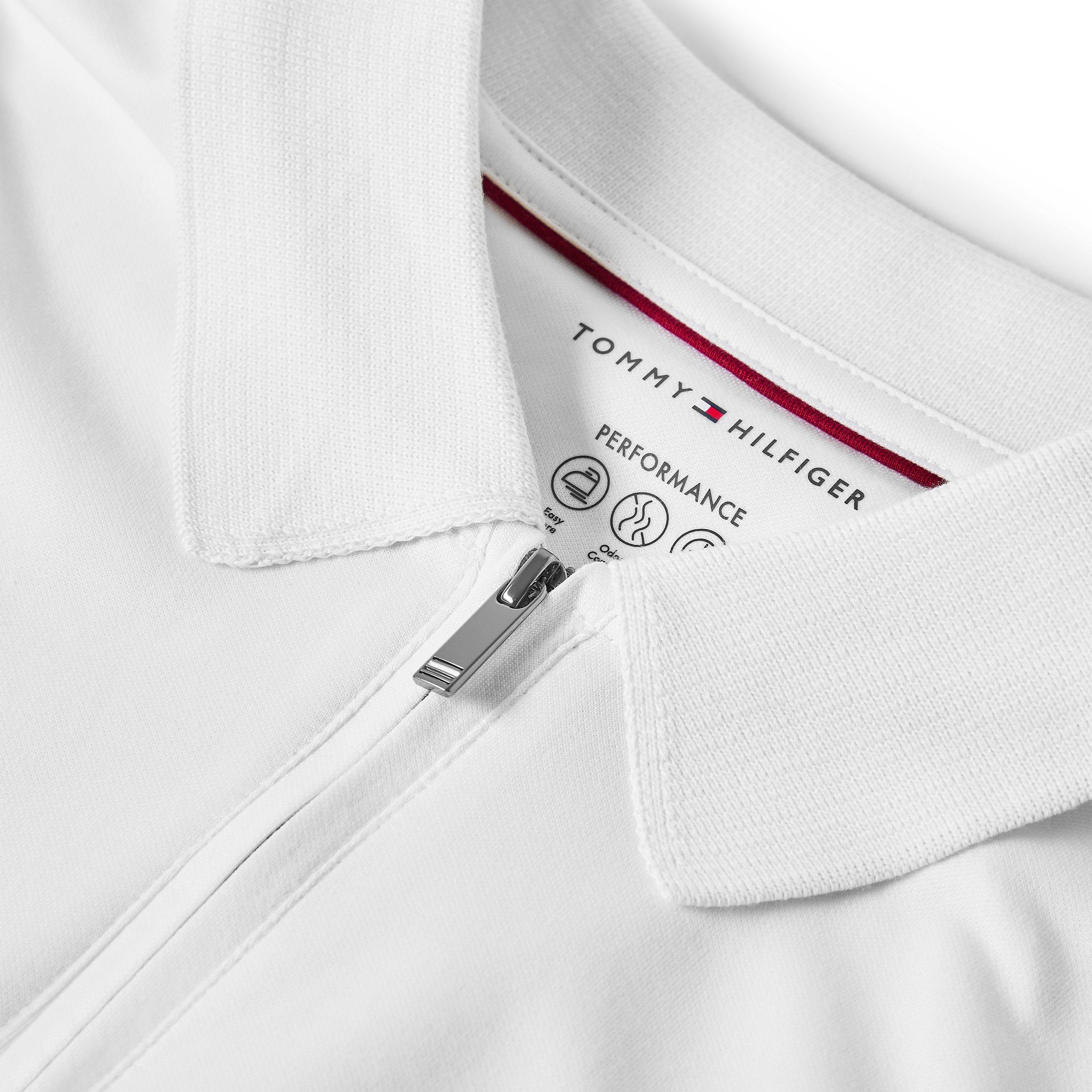 Ivory/White - Tommy Hilfiger - Men's DC Zipped Short Sleeve Polo Shirt - 5