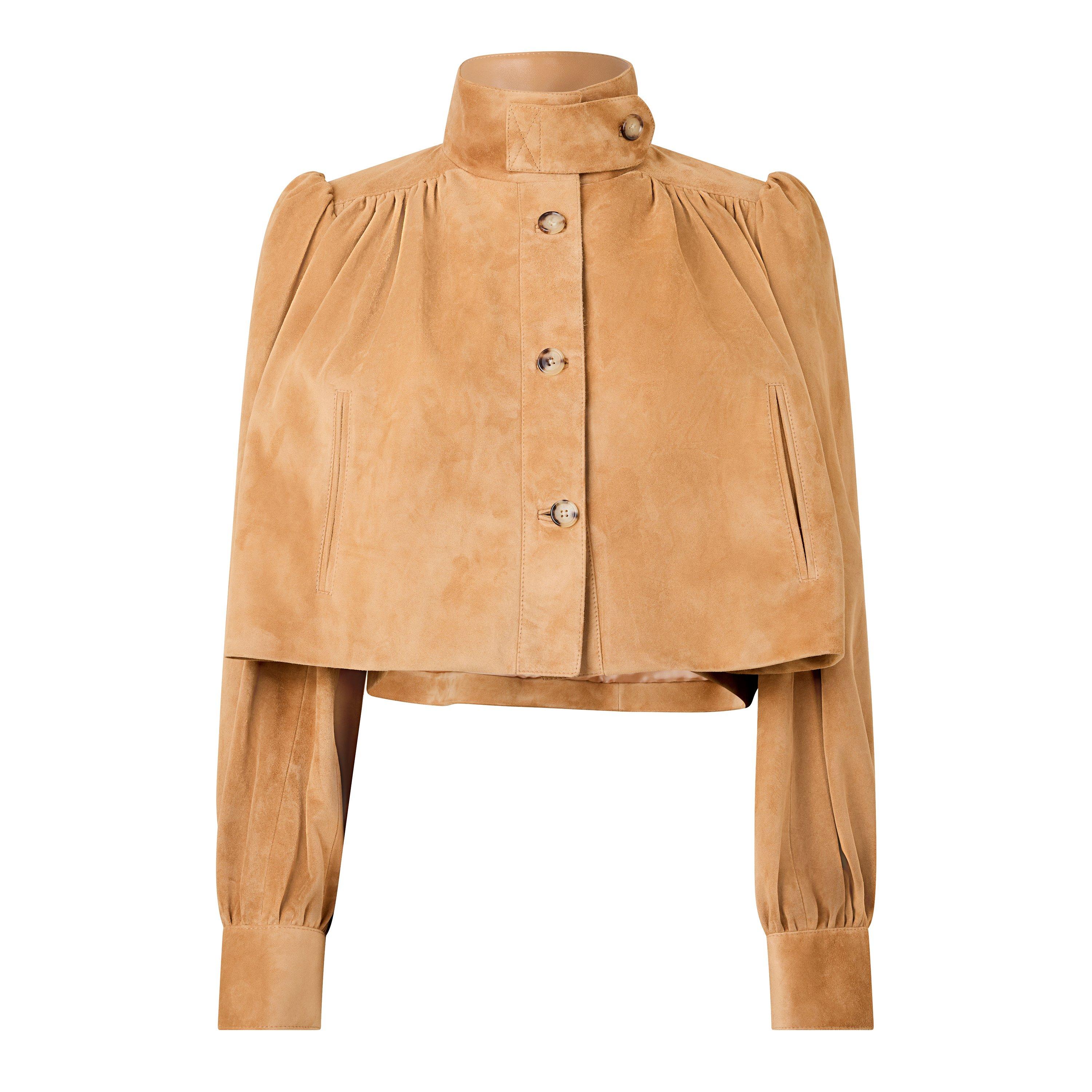 Creamy Brown - Chloe - Women's CV28 Long Sleeve Leather Jacket - 1