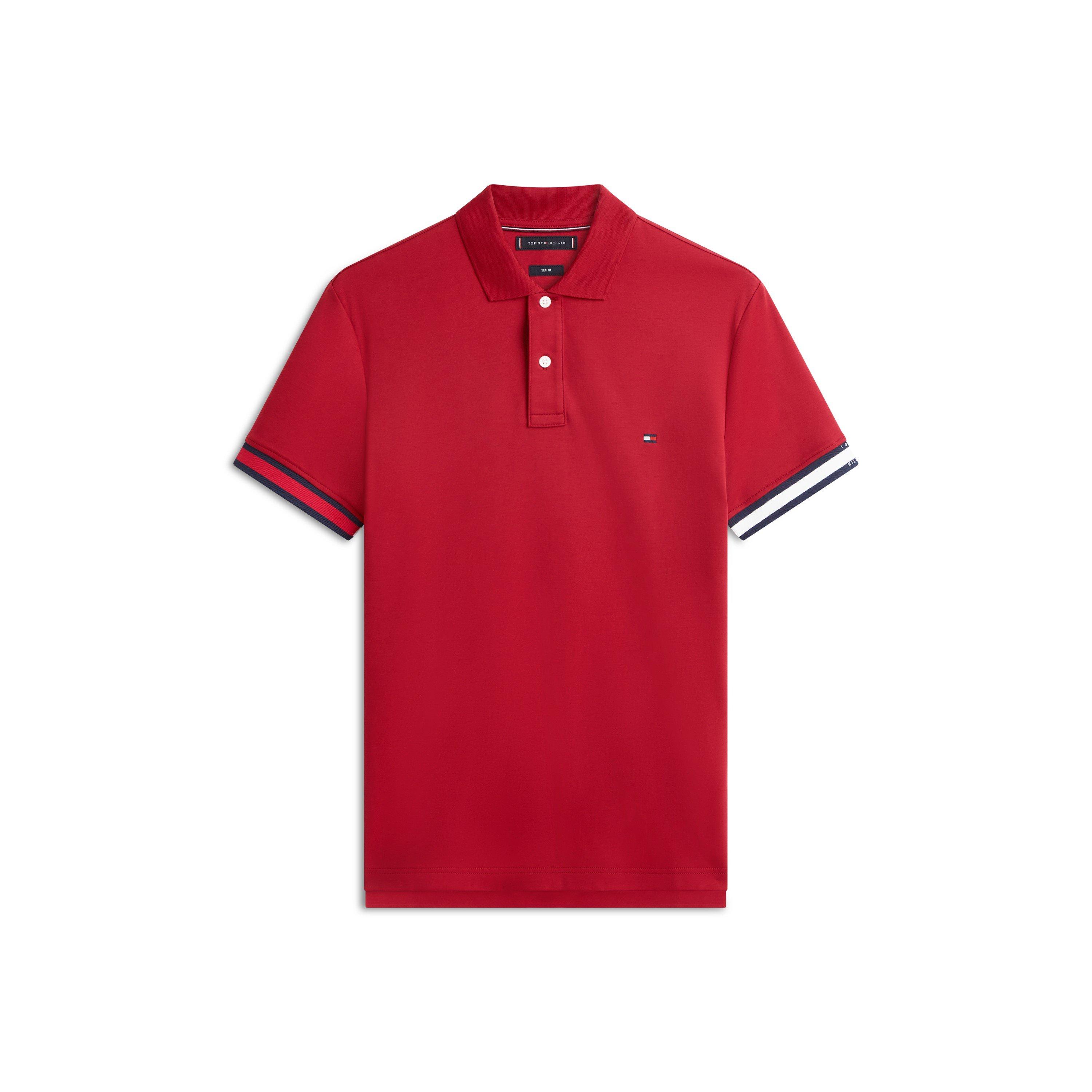 Tommy Hilfiger Men's Regatta Red Tommy Cuff Liqudpolo Sn62 - L