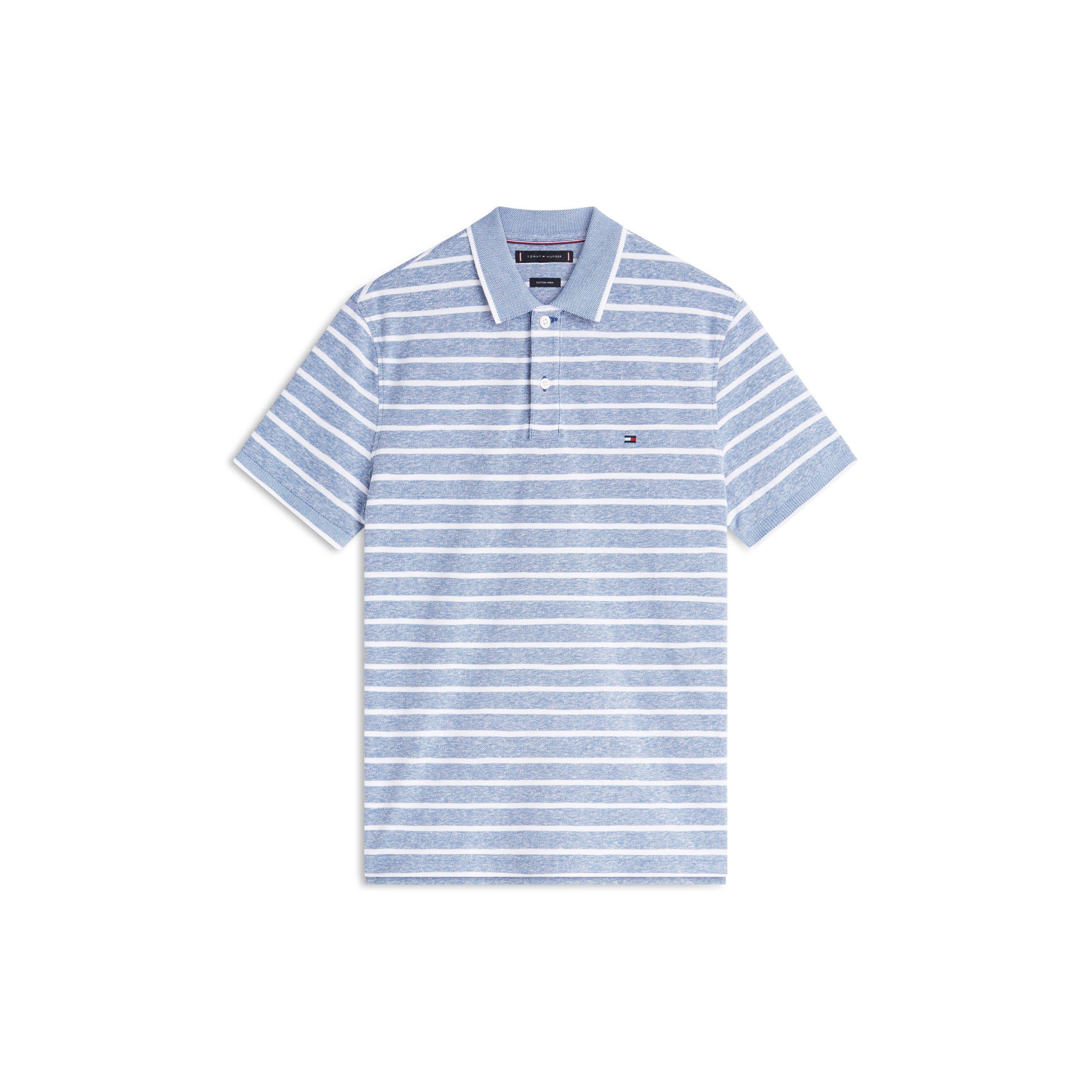 Tommy Hilfiger Men's Short Sleeve Polo Shirt - Blue Jean/Wht - XL