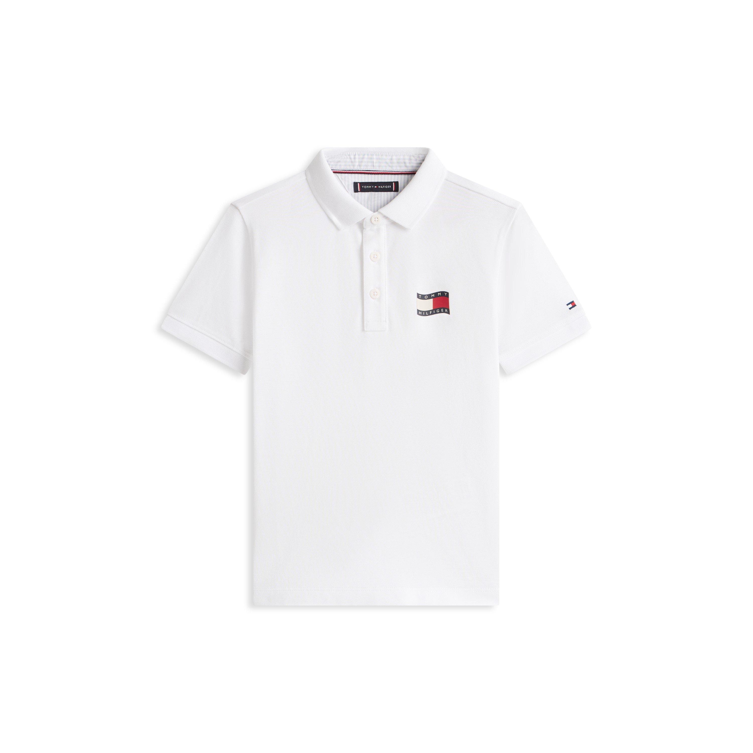 Tommy Hilfiger Boys Kids' Short Sleeve Polo Shirt - White Ybr - 8Y