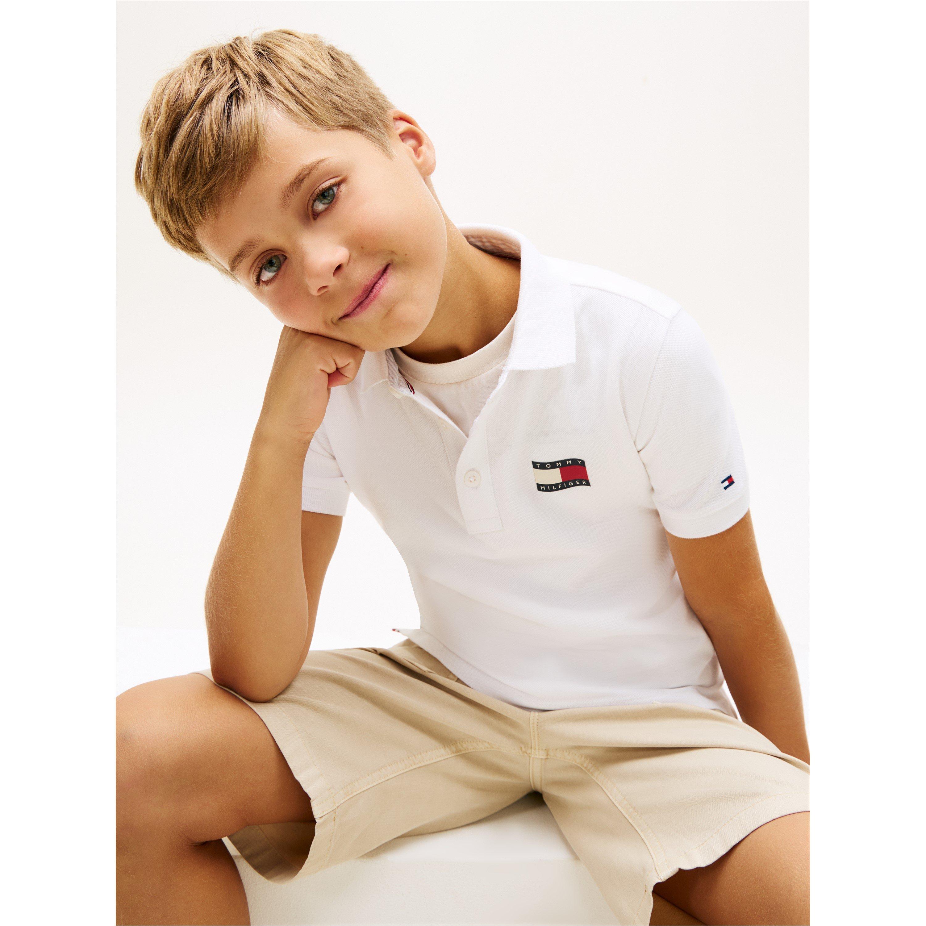 YBR bianco - Tommy Hilfiger - Tommy Wavy Flag Polo Jn62 - 3