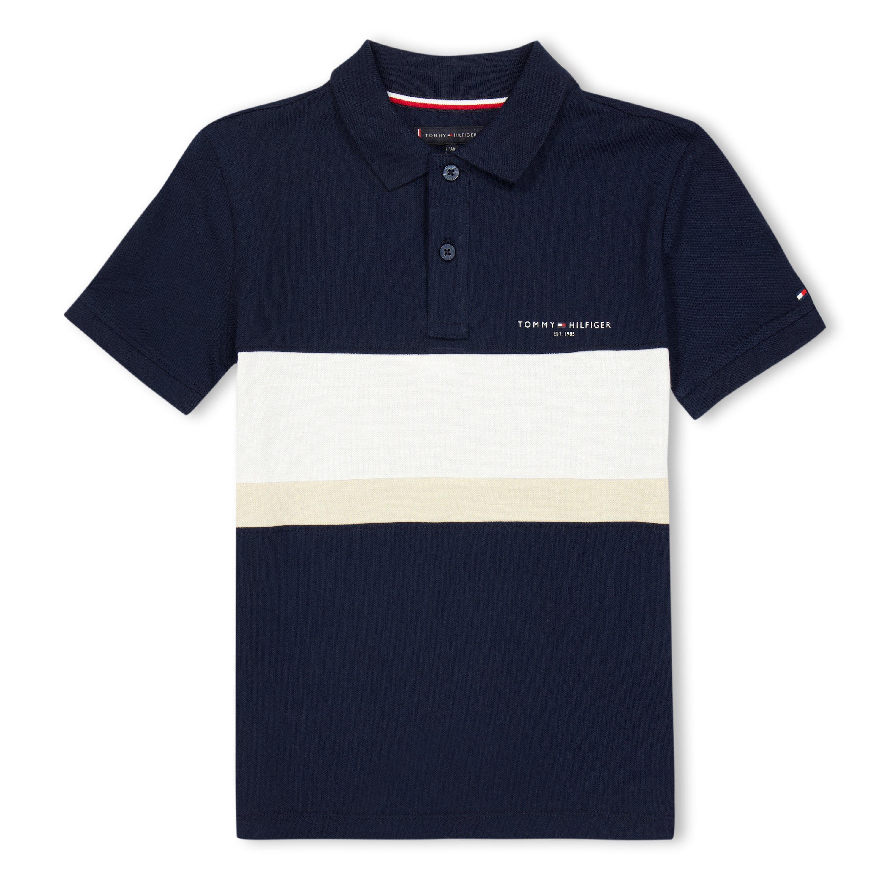 Tommy Hilfiger Kids' Block Short Sleeve Polo Shirt - Night Navy C1G - Size 16Y