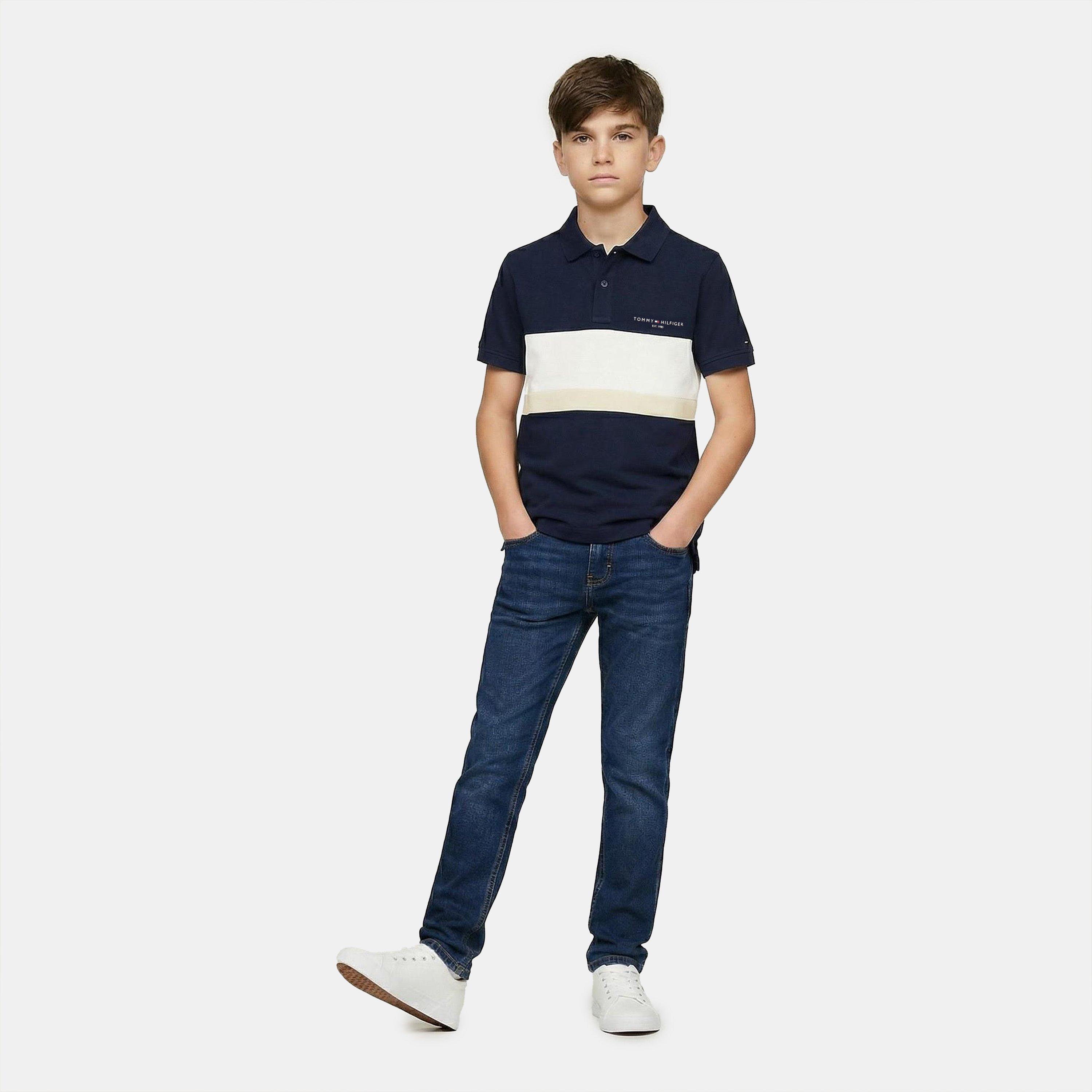 Night Navy C1G - Tommy Hilfiger - Kids' Block Short Sleeve Polo Shirt - 5
