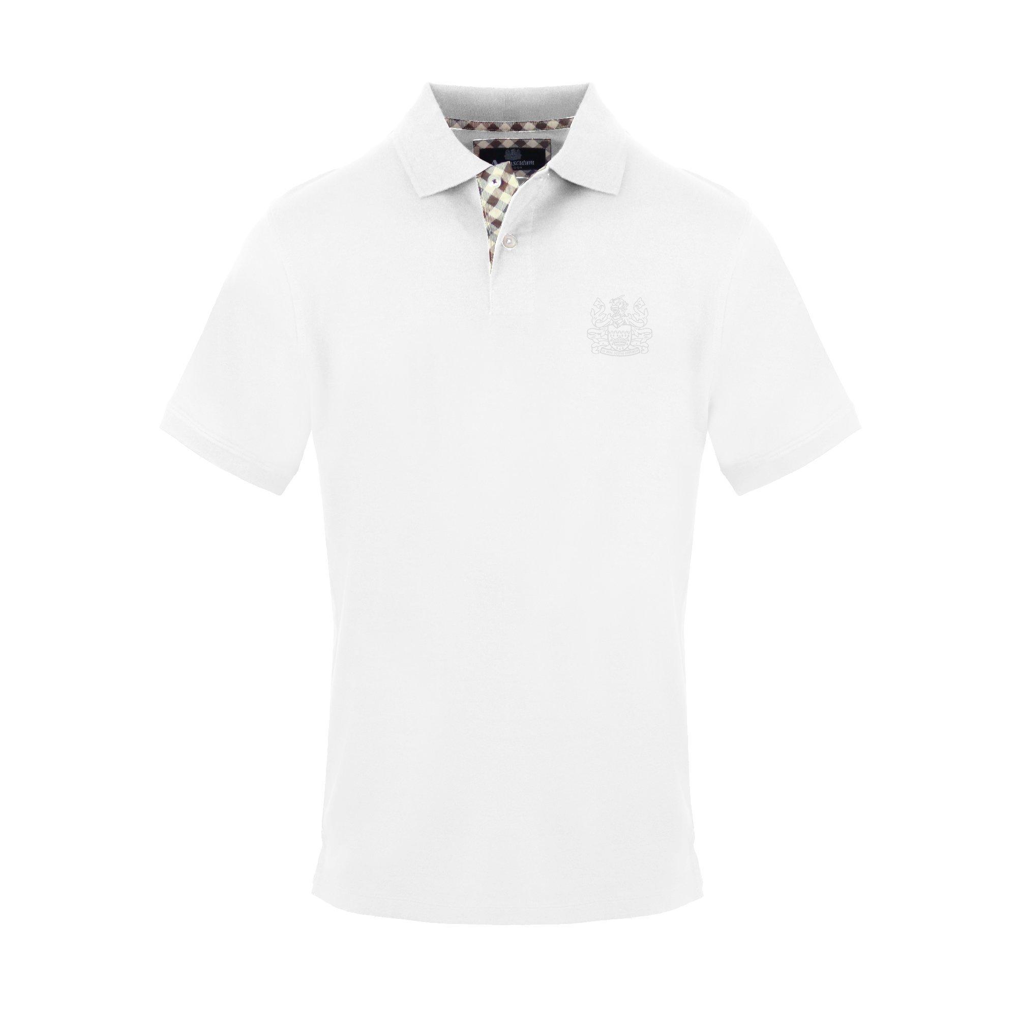 Aquascutum Men's Polo Short Sleeve Polo Shirt - White - Small