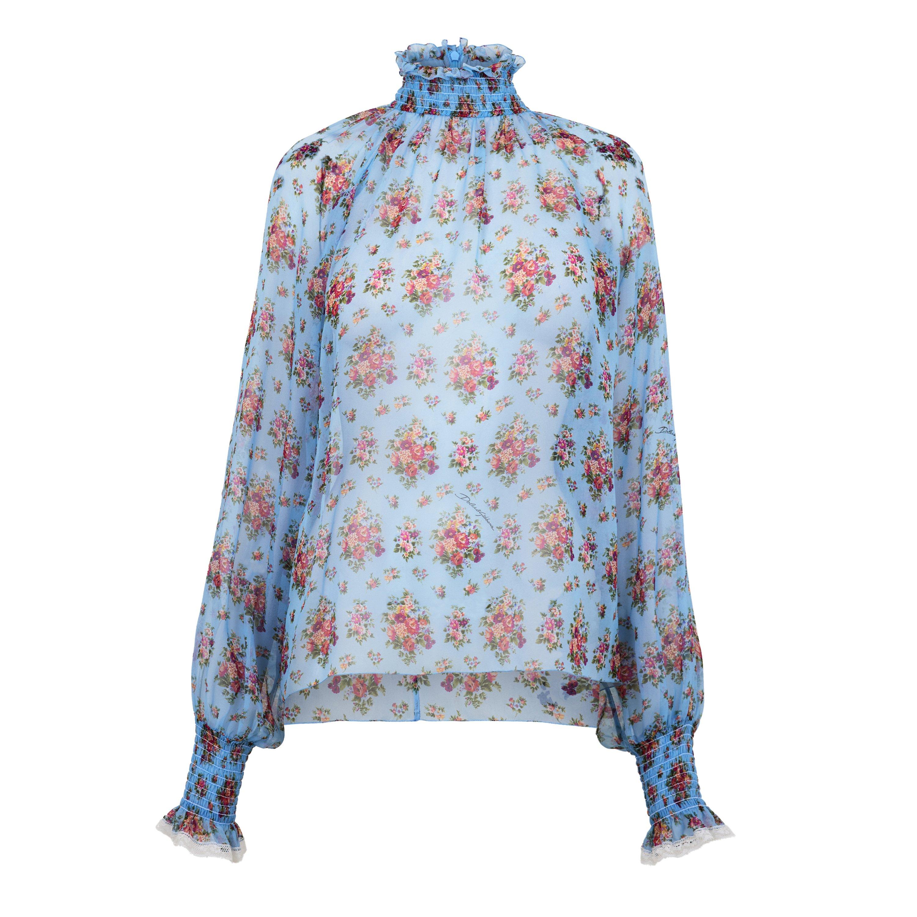 Dolce and Gabbana DG Floral Blouse Ld61 - Mazzolini - Size 12 (M)