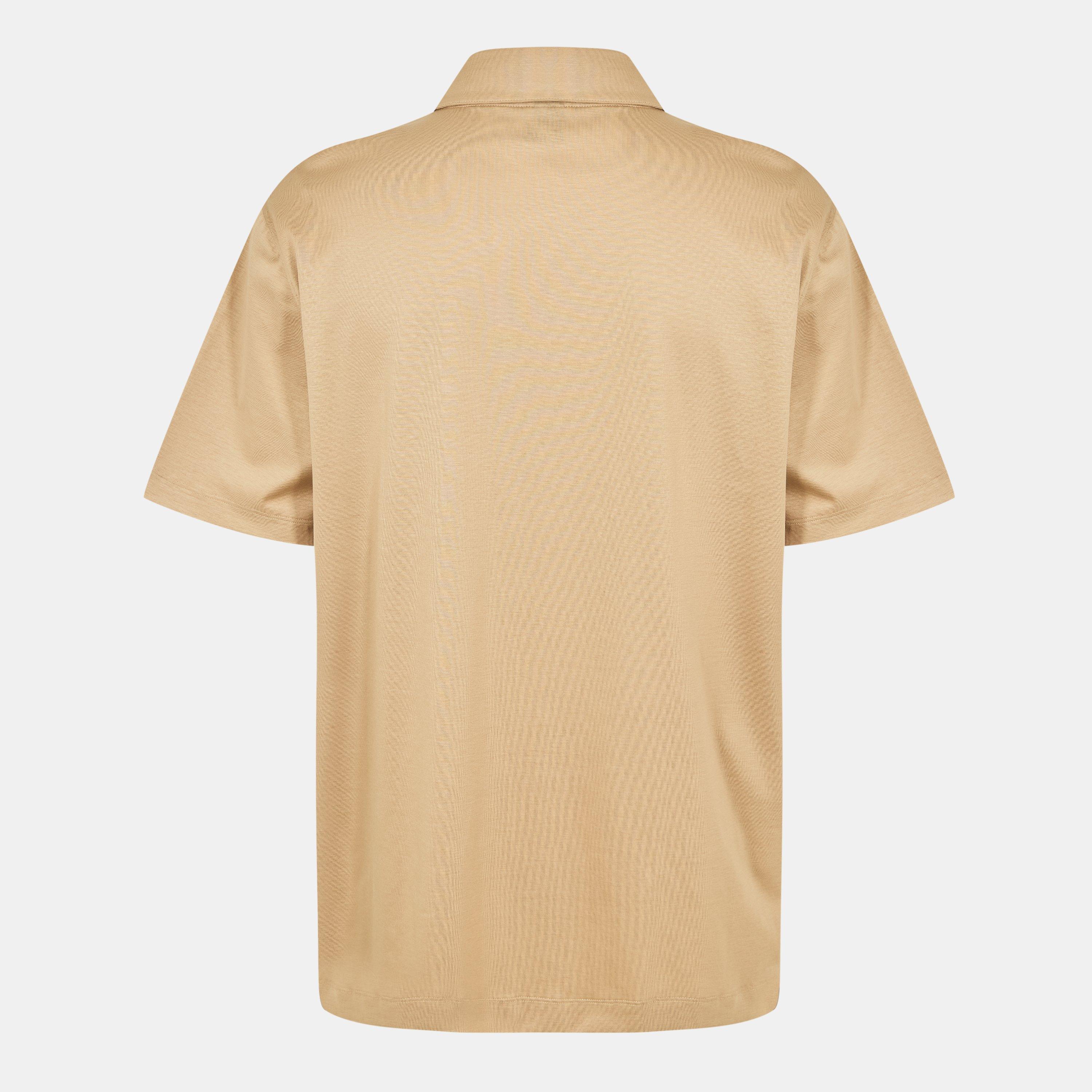 Light Beige - Boss - Men's H Paras  Black Short Sleeve Polo Shirt - 2
