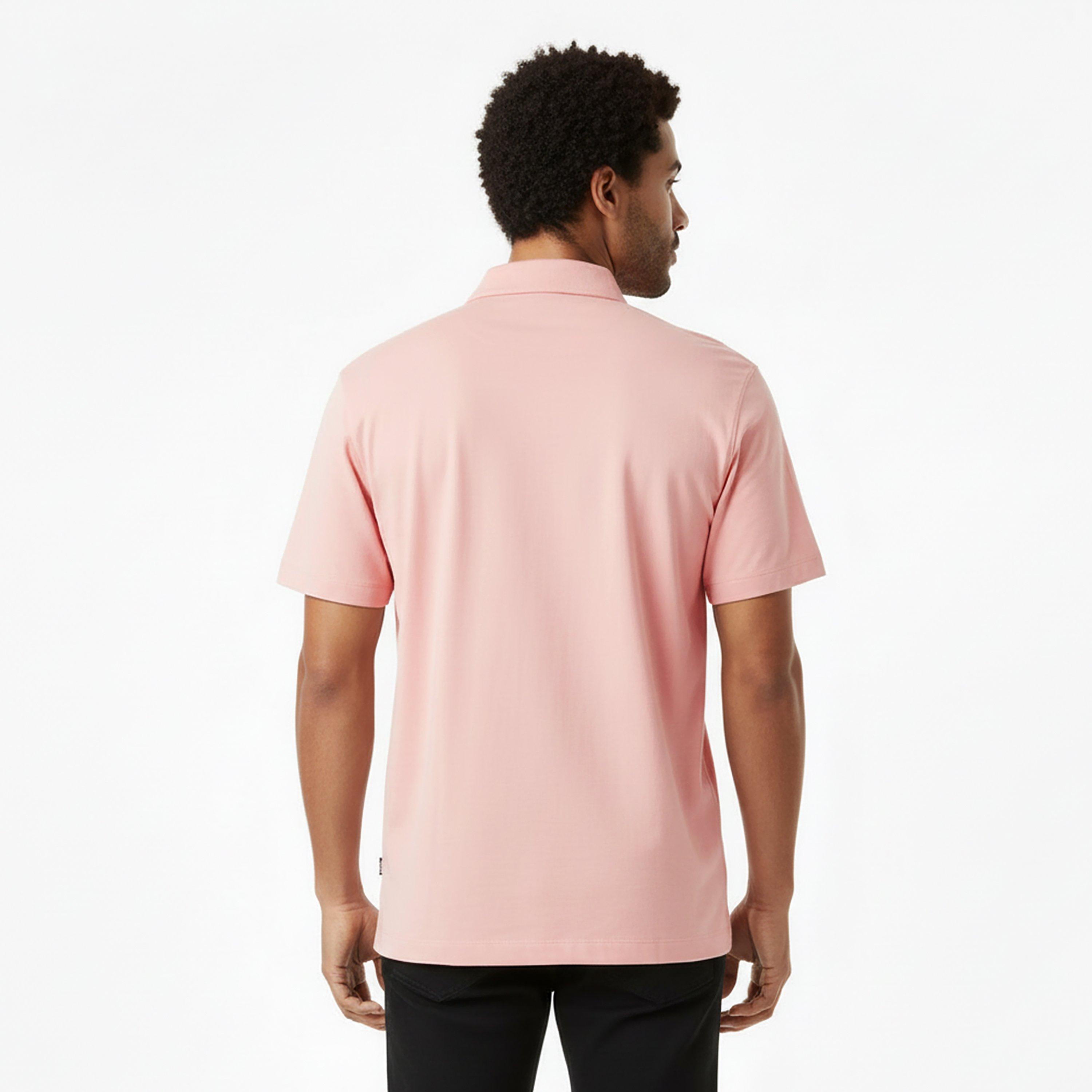 Light Pink 686 - Boss - Men's H Paras  Black Short Sleeve Polo Shirt - 4