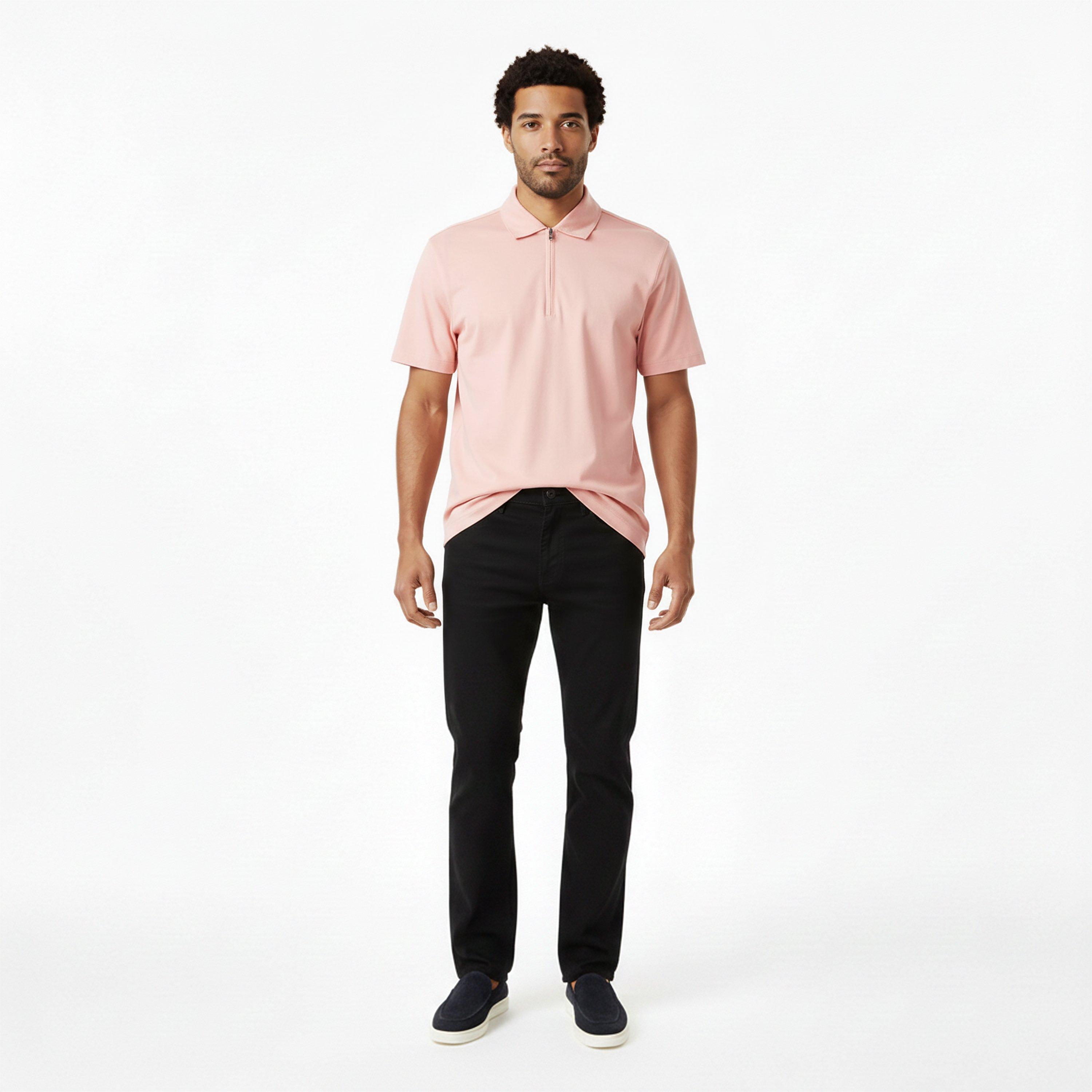 Light Pink 686 - Boss - Men's H Paras  Black Short Sleeve Polo Shirt - 6