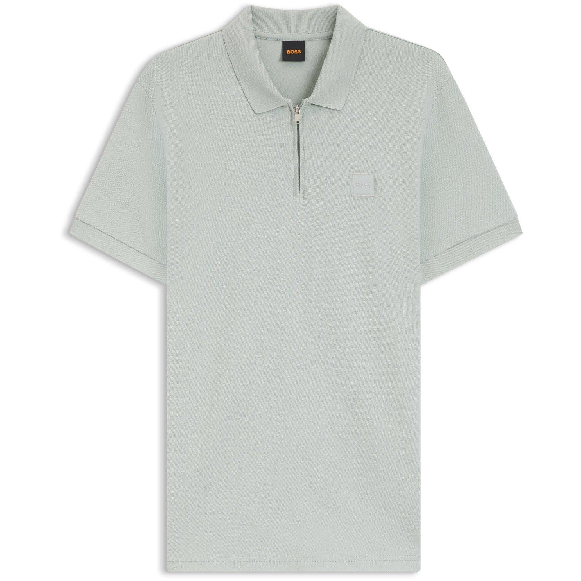 Boss Mens BOSS ORANGE Short Sleeve Quarter Zip Polo Top