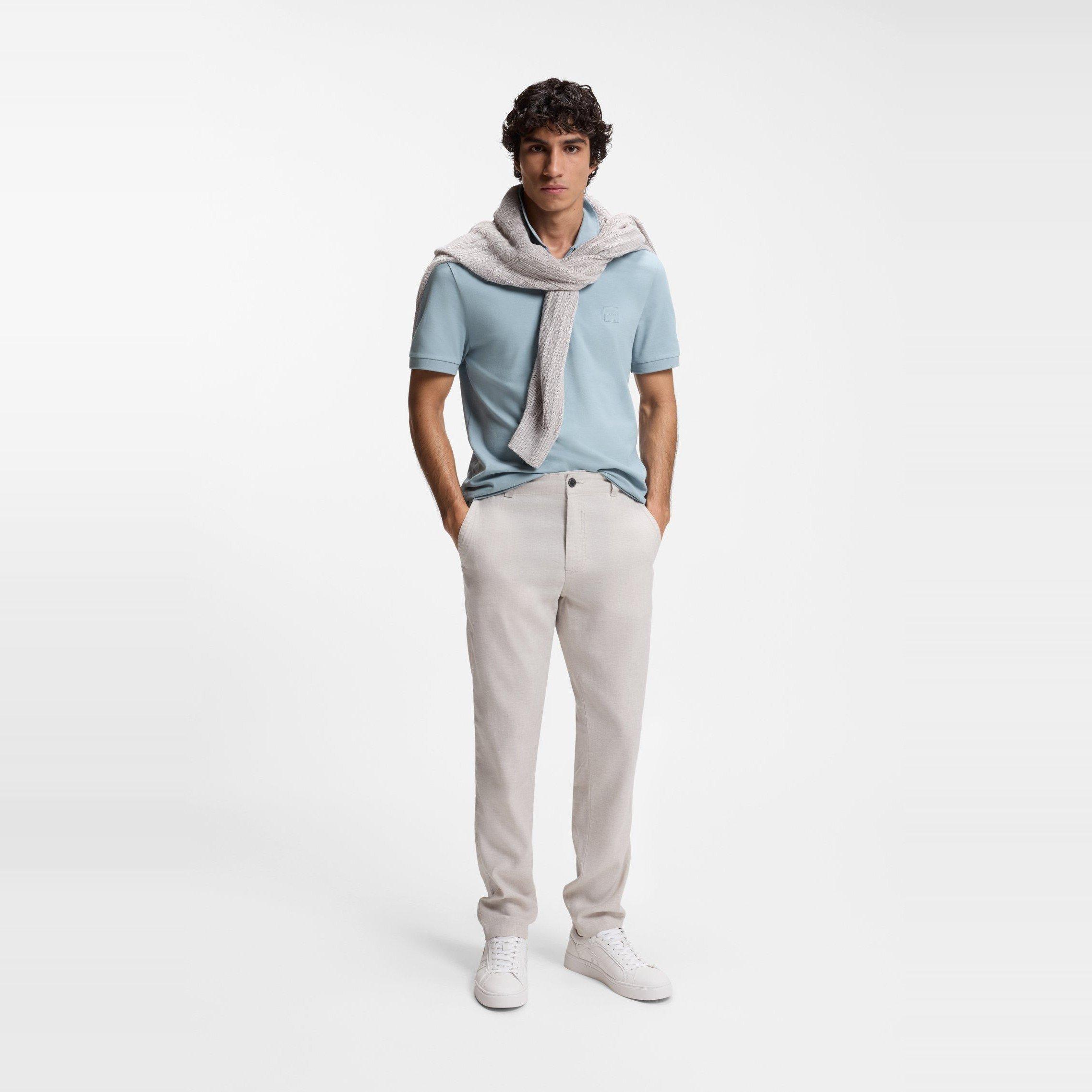 Blue 458 - Boss - Mens BOSS ORANGE Short Sleeve Quarter Zip Polo Top - 5