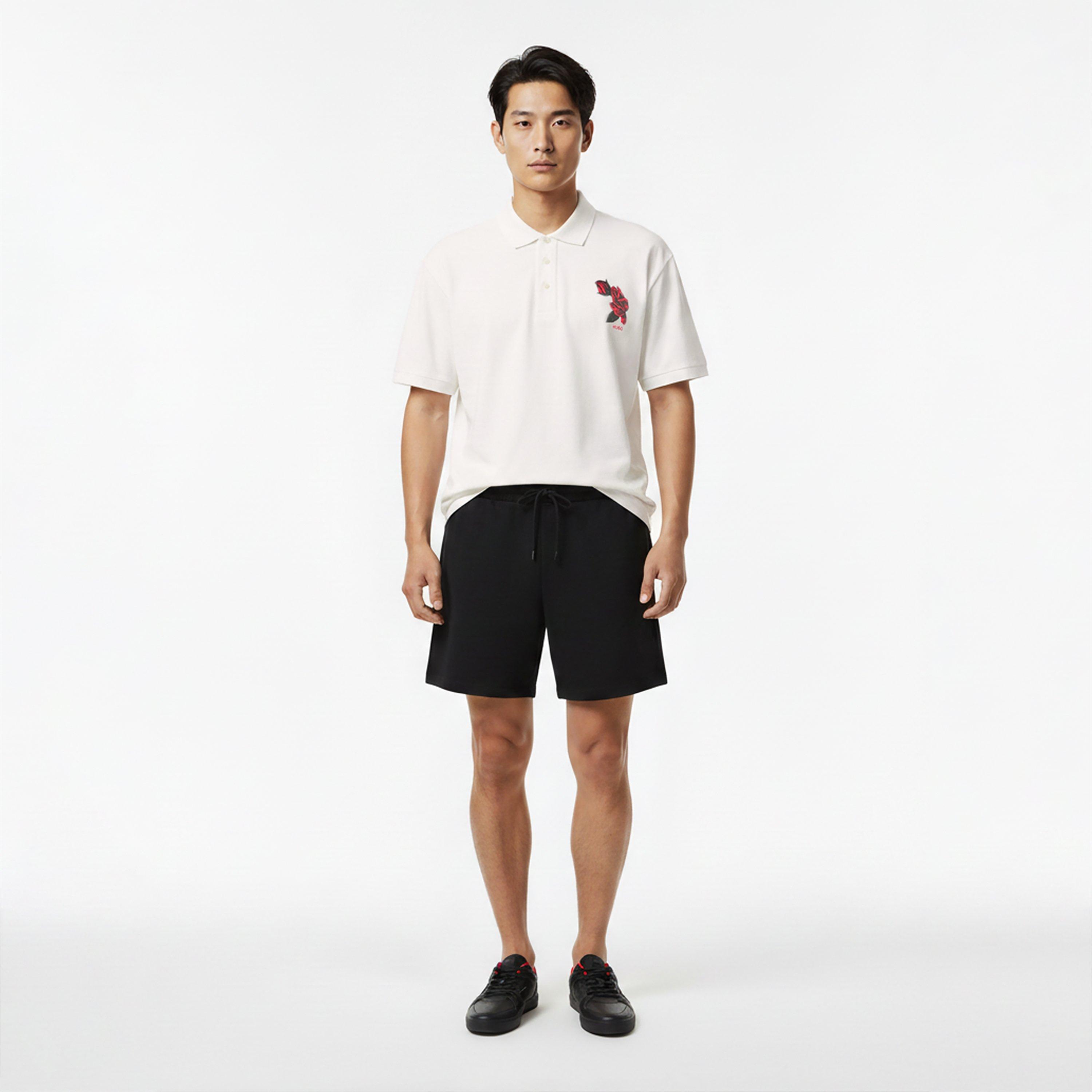 White 102 - Hugo - Mens HUGO Dardigo Short Sleeve Polo Shirt with Artwork Detail - 6
