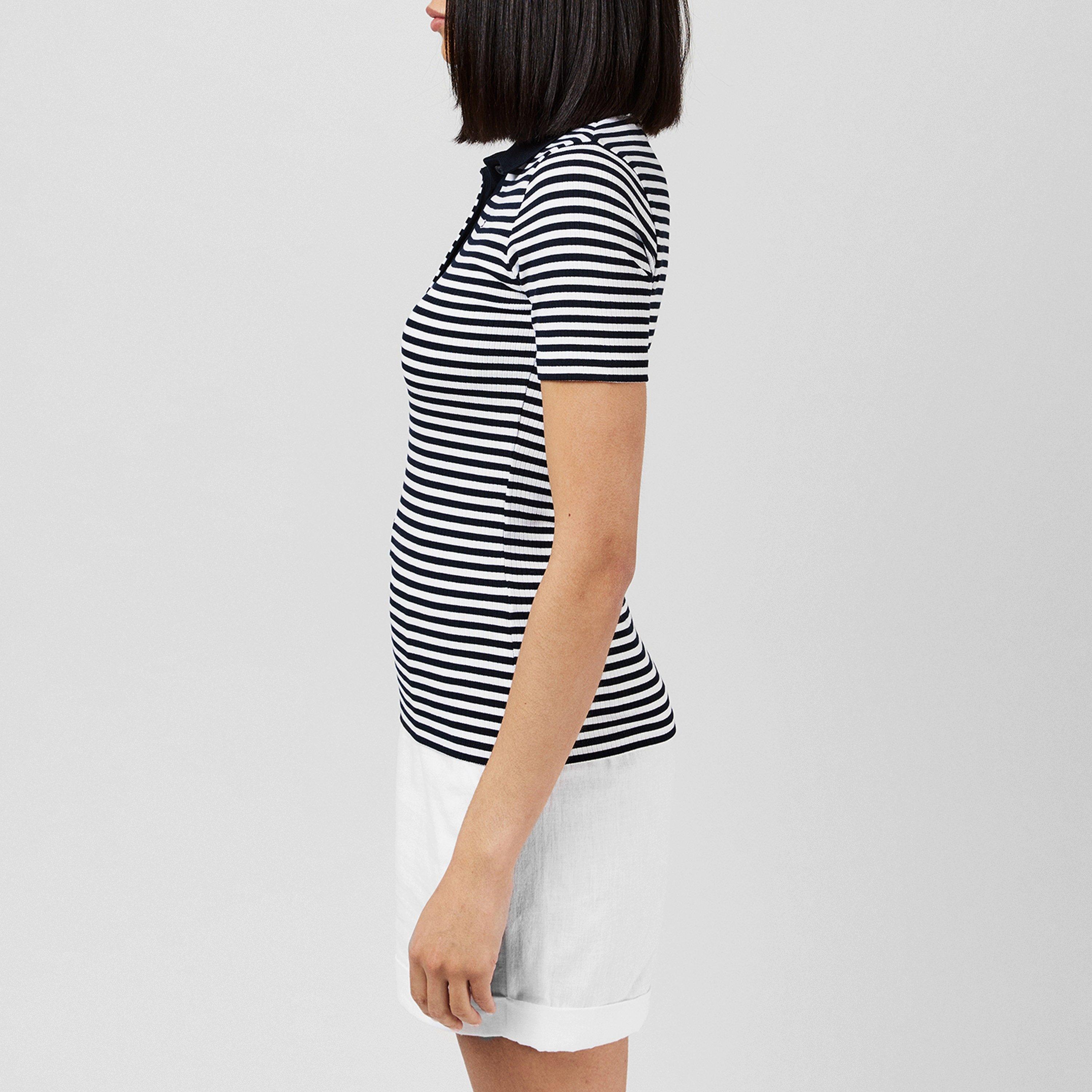 Stp Desert Sky - Tommy Hilfiger - Women's Ribbed Short-Sleeve Polo Shirt - 2