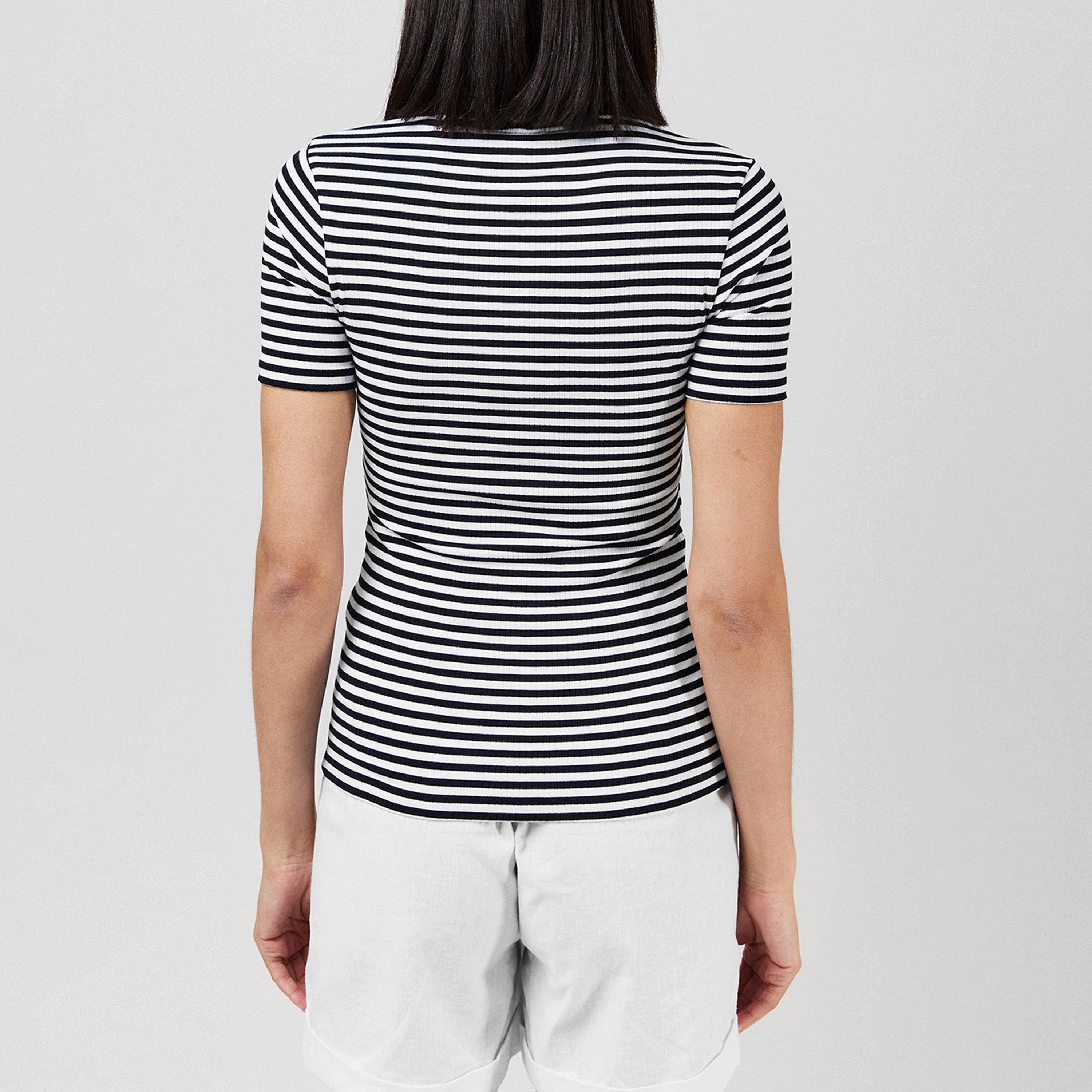 Stp Desert Sky - Tommy Hilfiger - Women's Ribbed Short-Sleeve Polo Shirt - 3