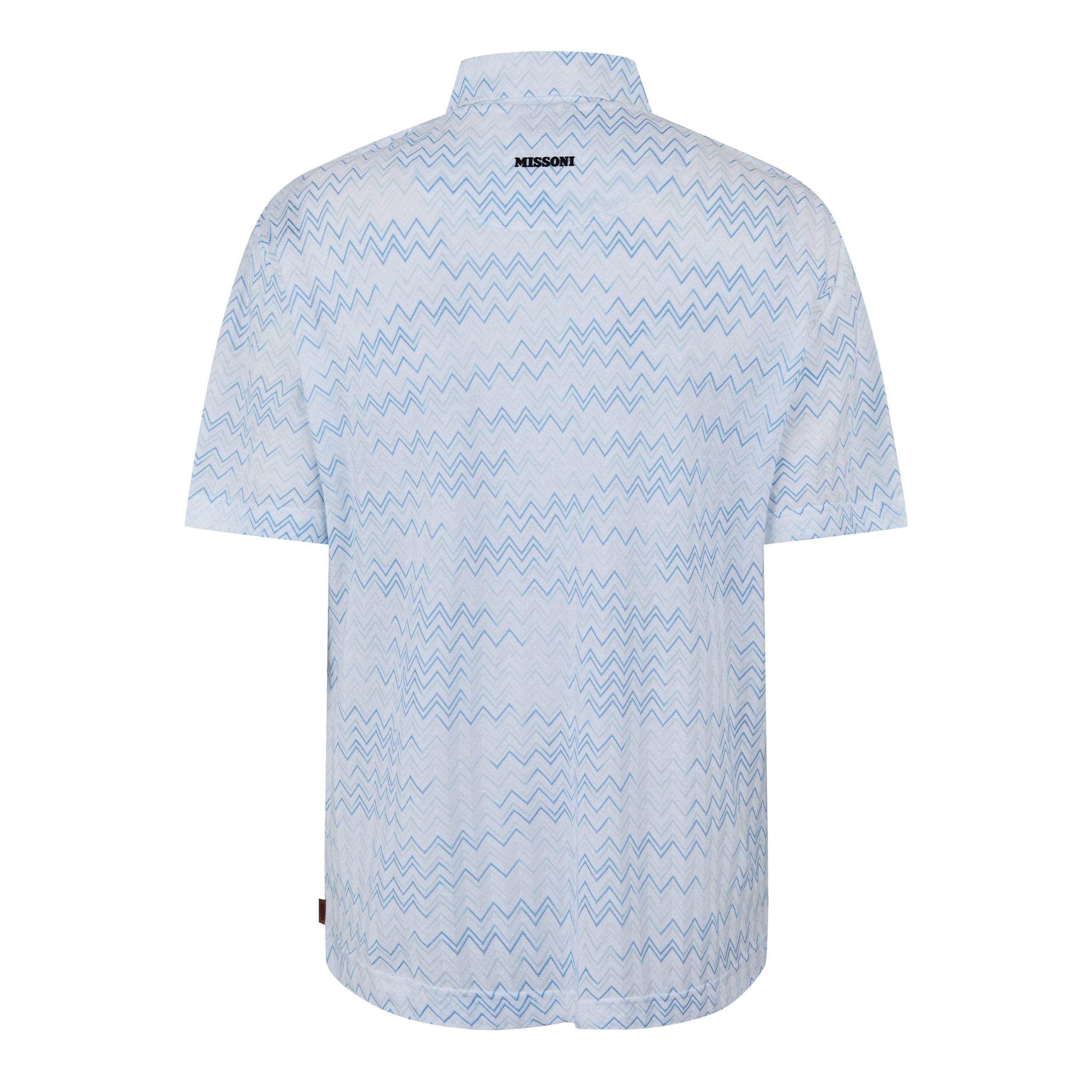 White/Turquoise - Missoni - Men's Short-Sleeve Polo Shirt - 2
