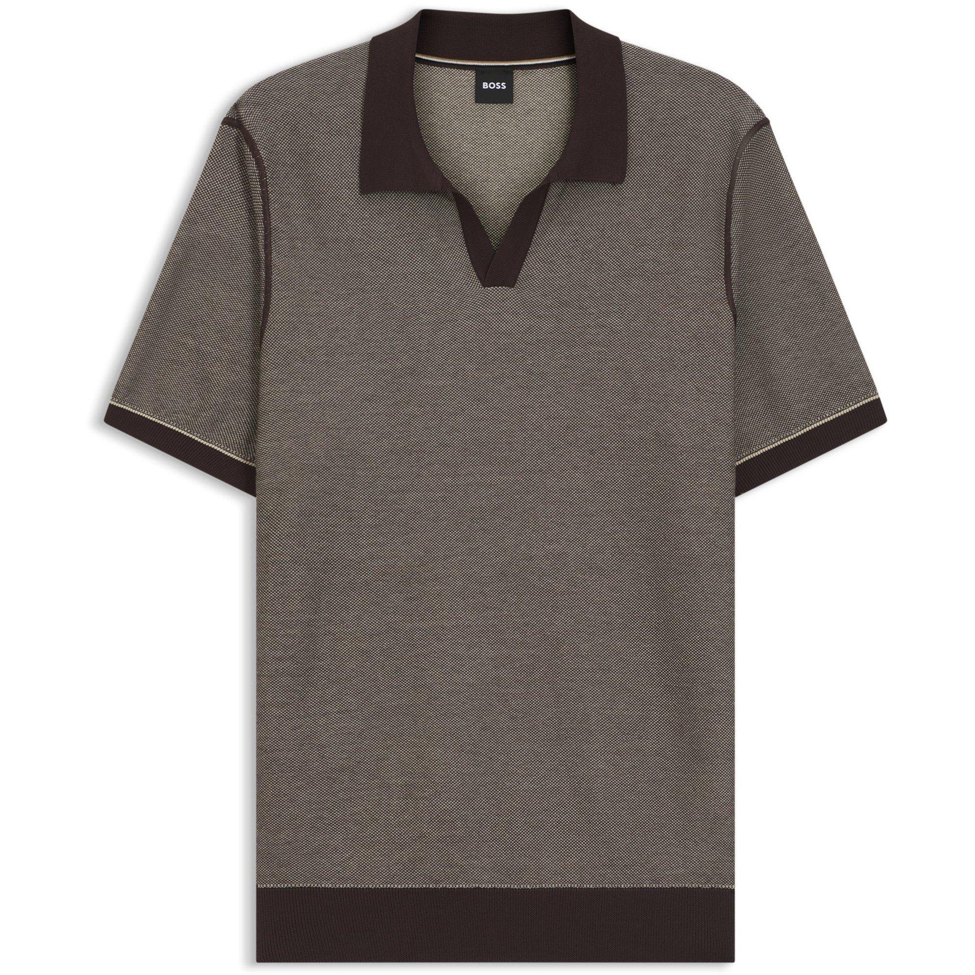 Boss Men's Short Sleeve Polo Shirt - Dark Brown 207 - Large