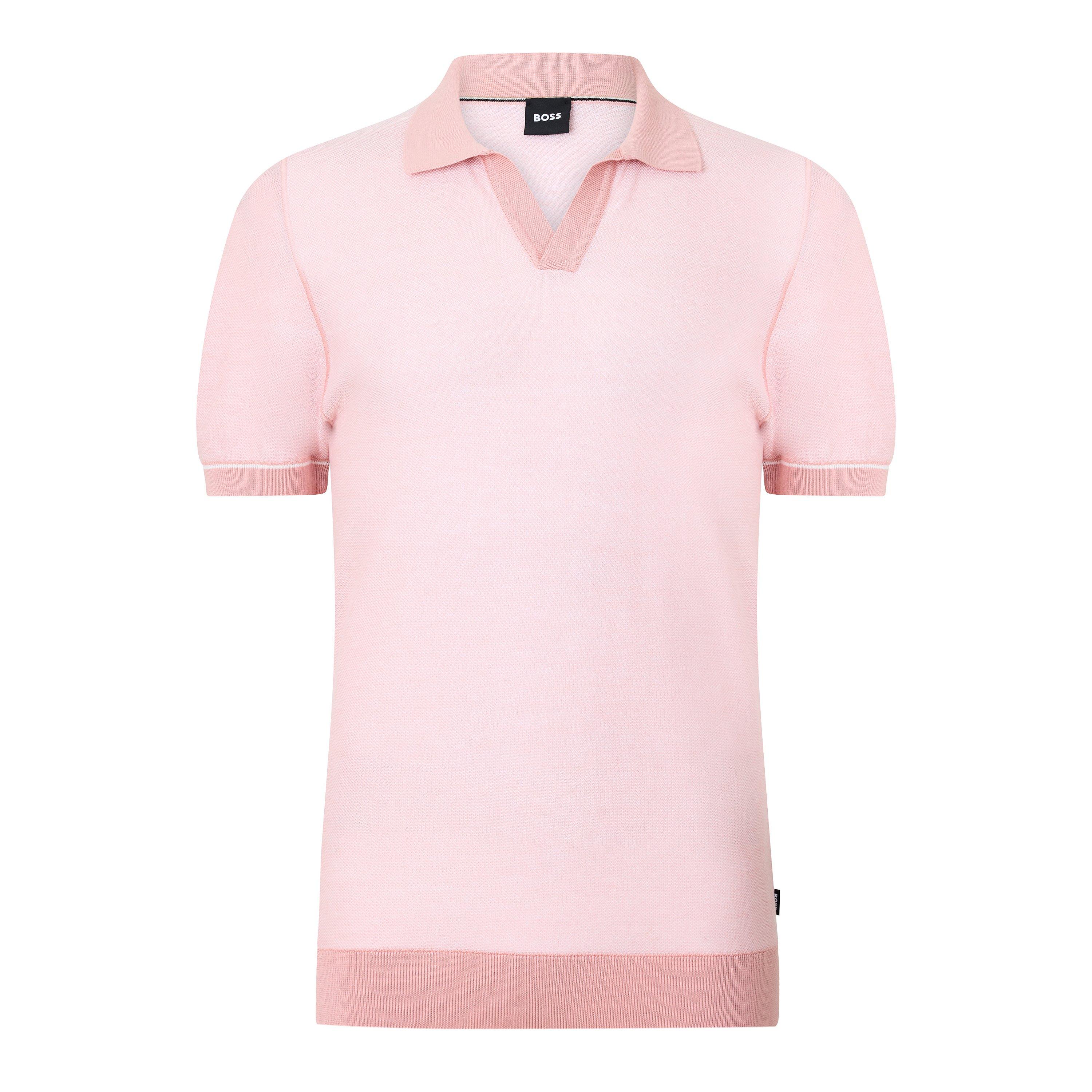 Boss Men's Short Sleeve Polo Shirt - Light Pink 686 - Large