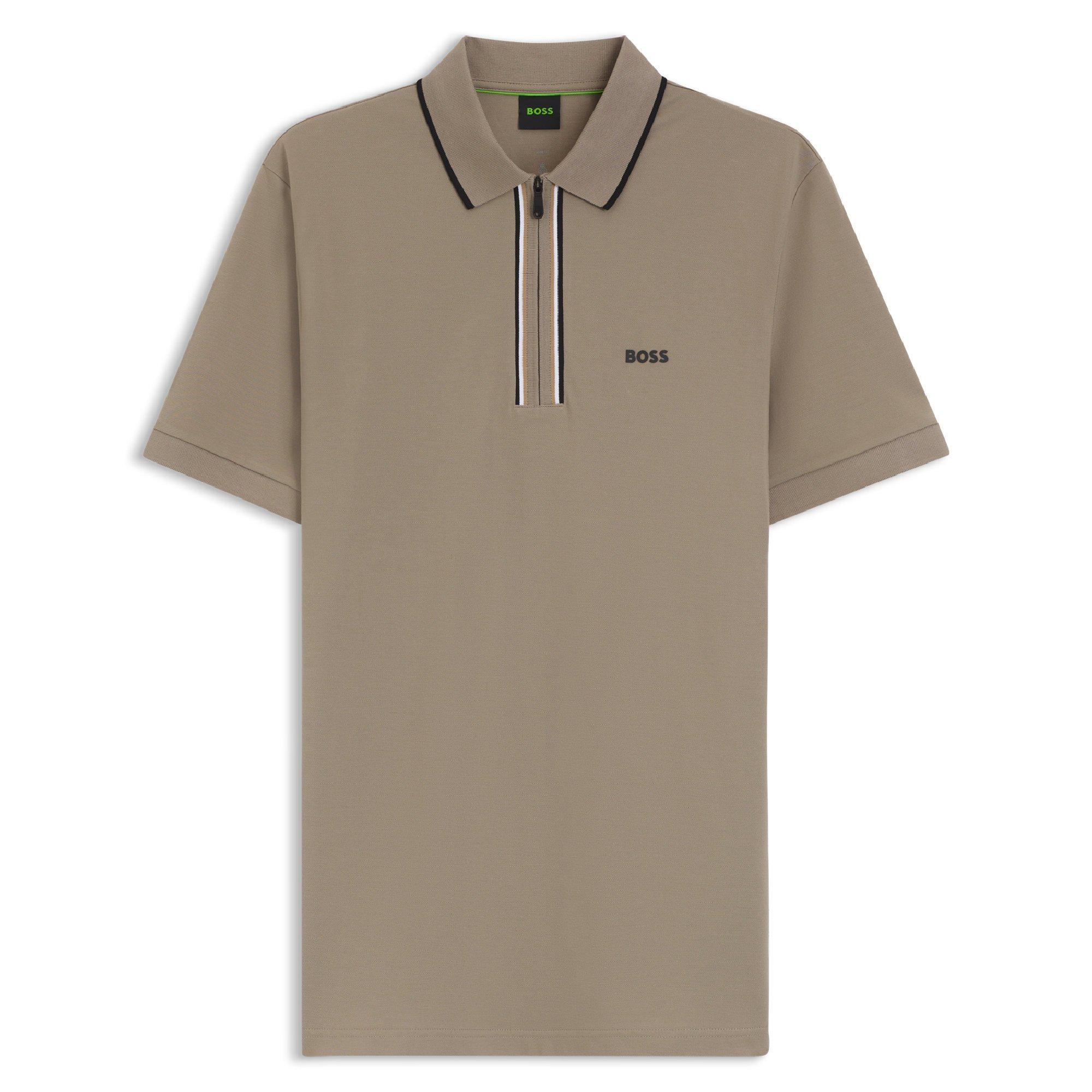 Mens BOSS GREEN Short Sleeve Zip Polo Shirt (Philix)