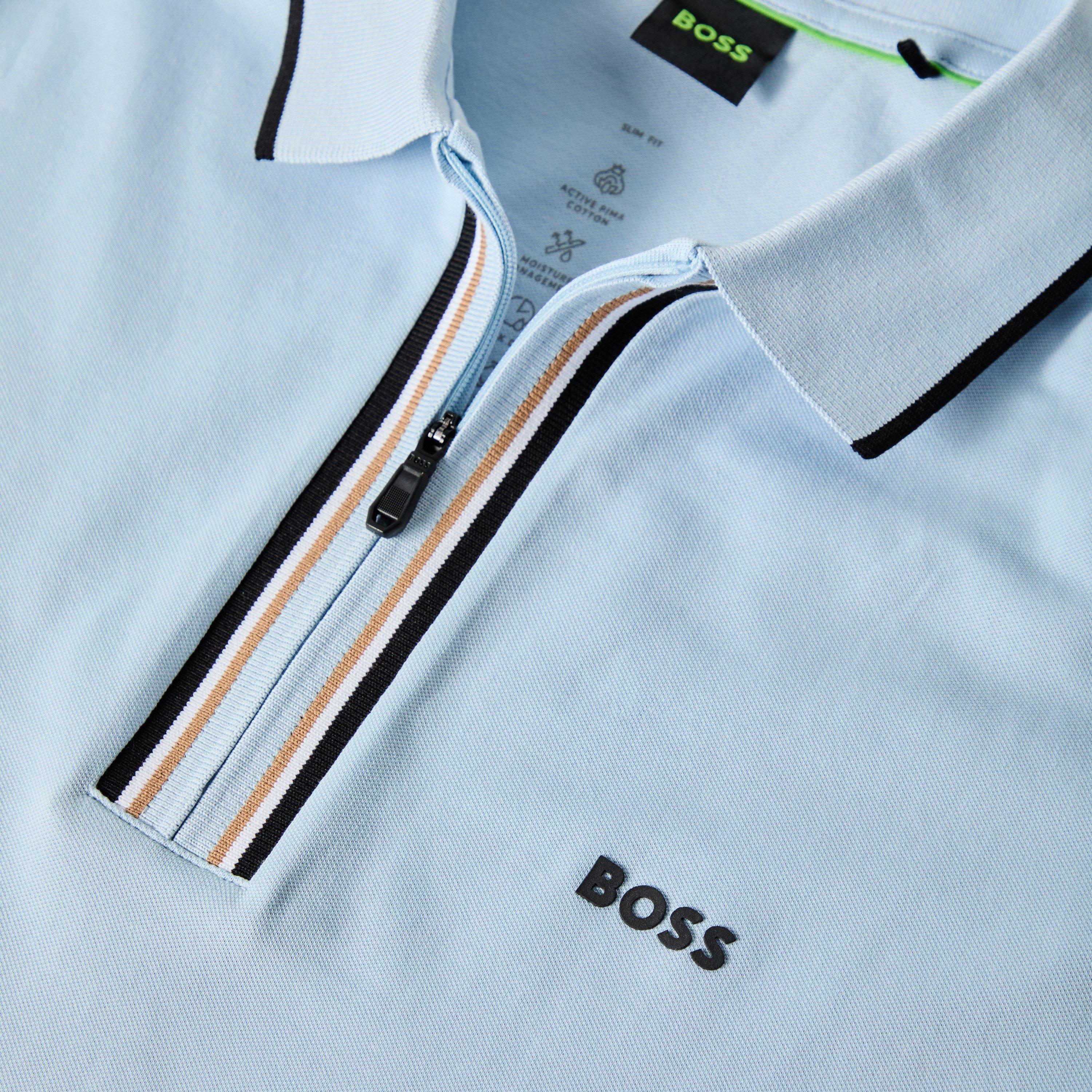Open Blue 460 - Boss - Mens BOSS GREEN Short Sleeve Zip Polo Shirt (Philix) - 5