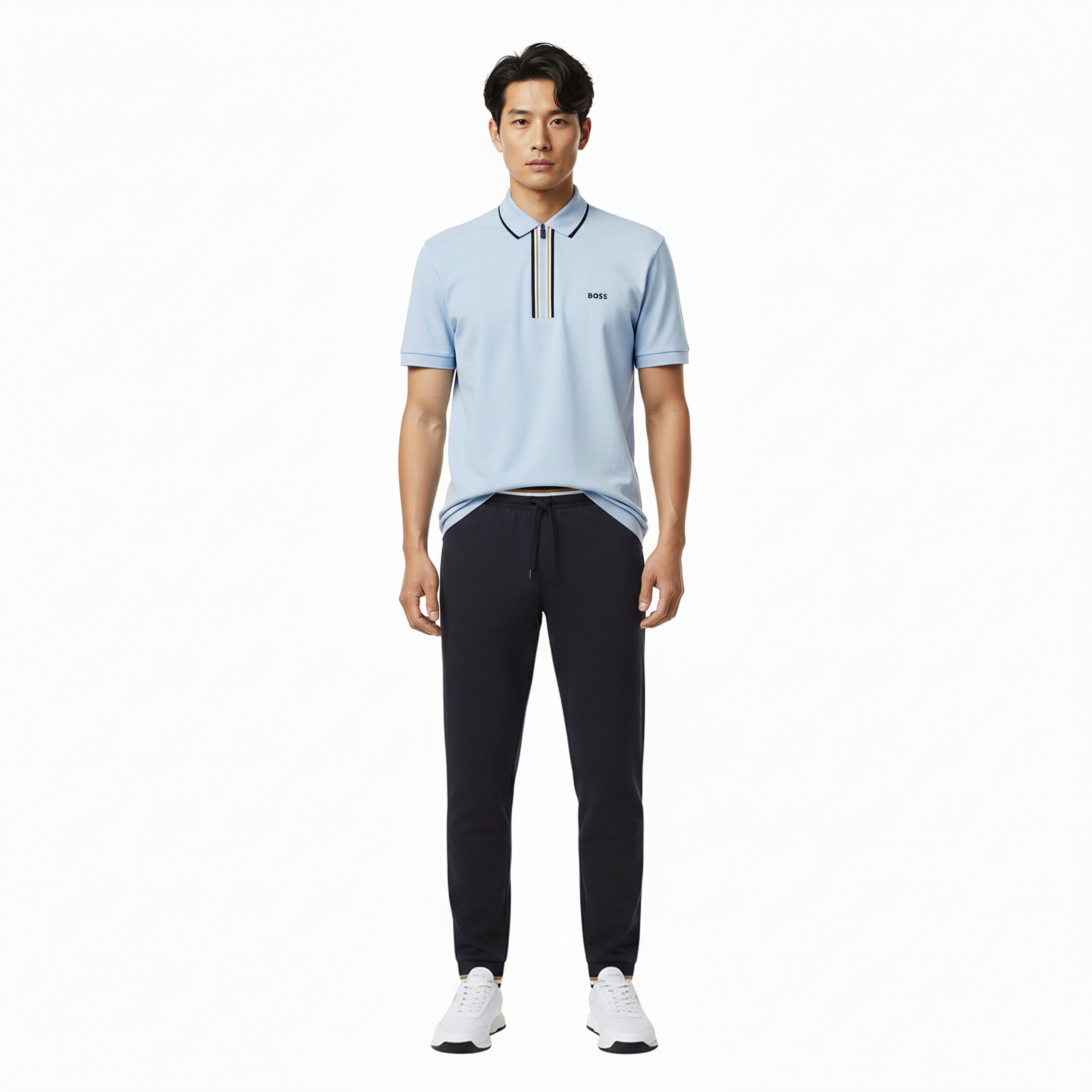 Open Blue 460 - Boss - Mens BOSS GREEN Short Sleeve Zip Polo Shirt (Philix) - 6